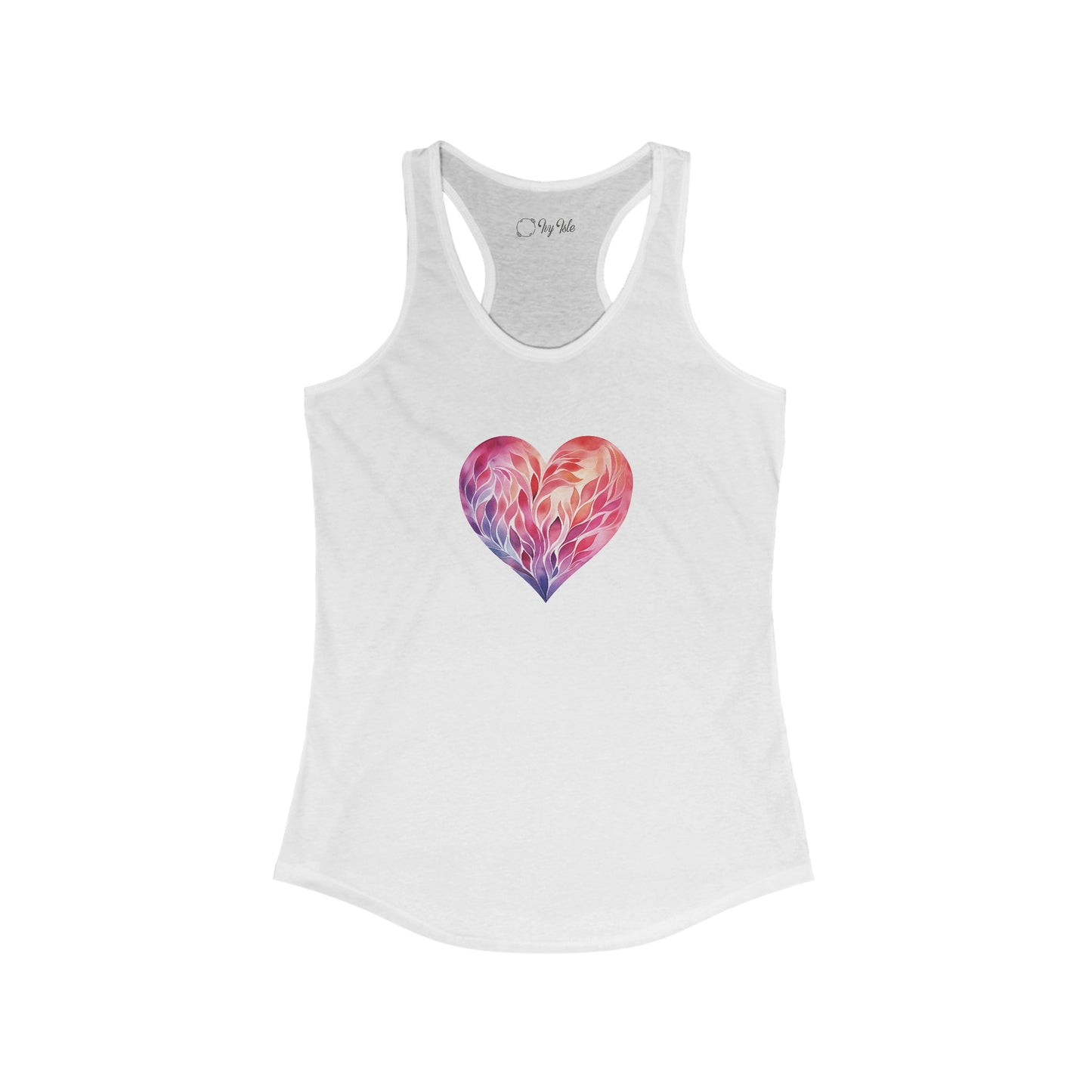 Watercolor Heart Racerback Tank 004