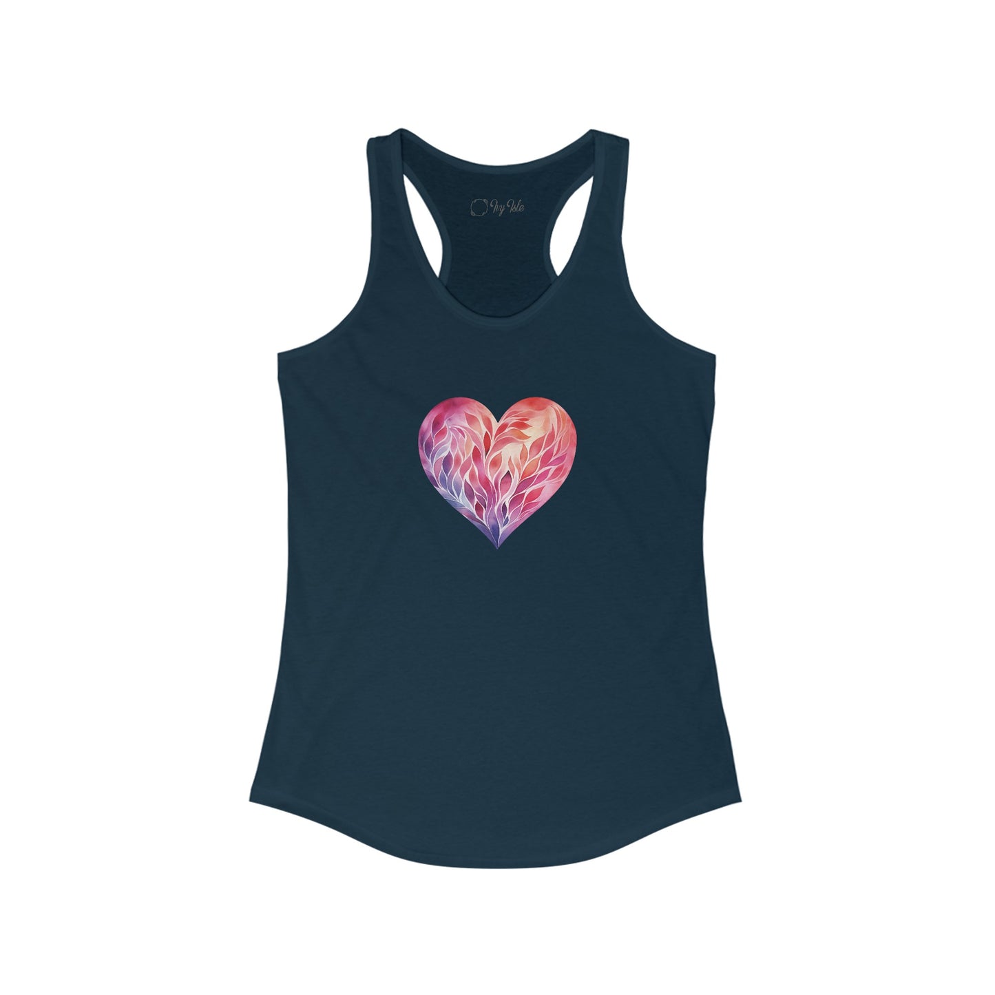 Watercolor Heart Racerback Tank 004