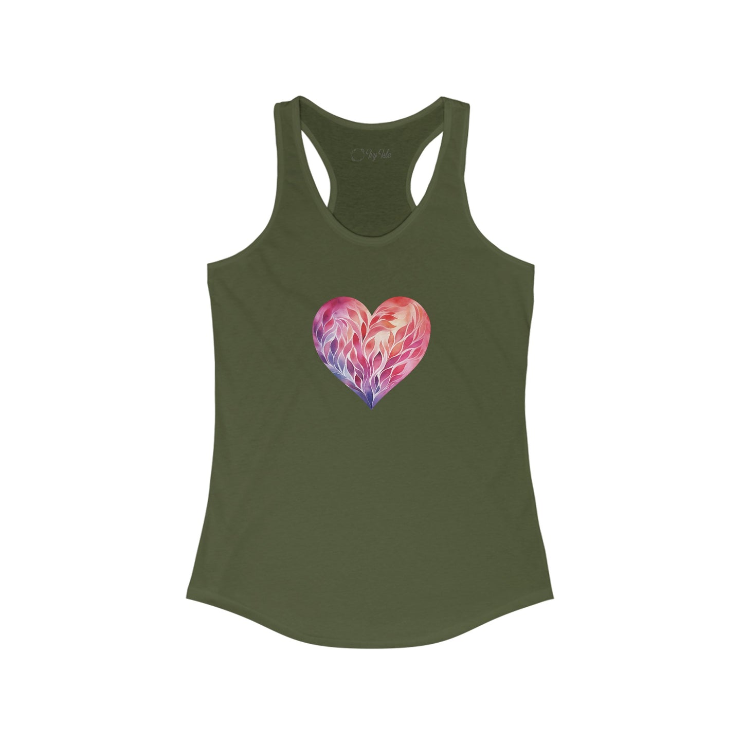 Watercolor Heart Racerback Tank 004