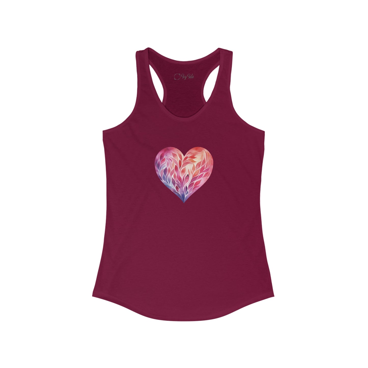 Watercolor Heart Racerback Tank 004