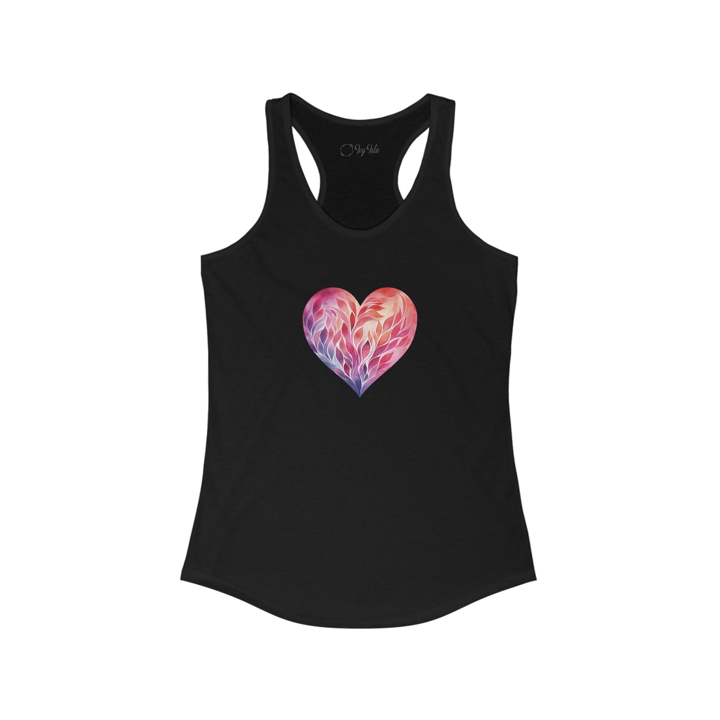 Watercolor Heart Racerback Tank 004