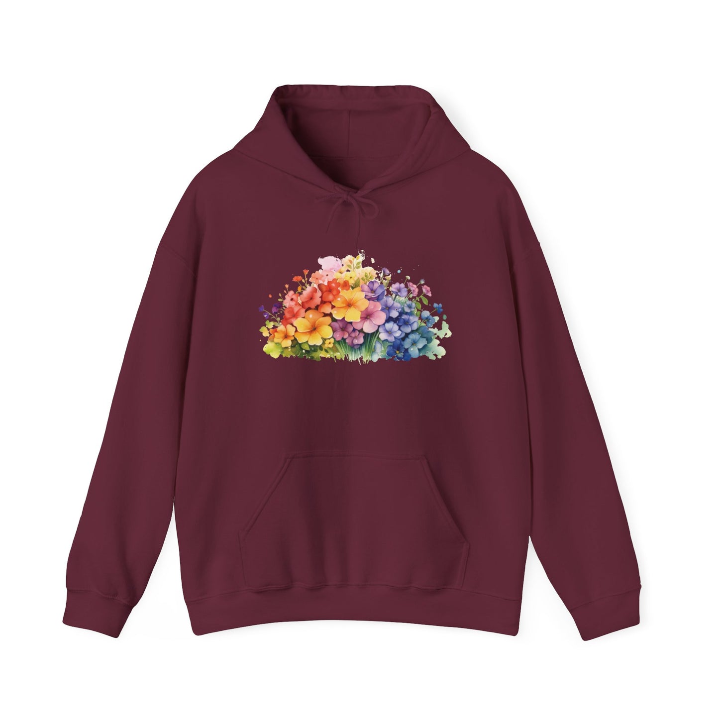 Colorful Flowers Hooded Sweatshirt