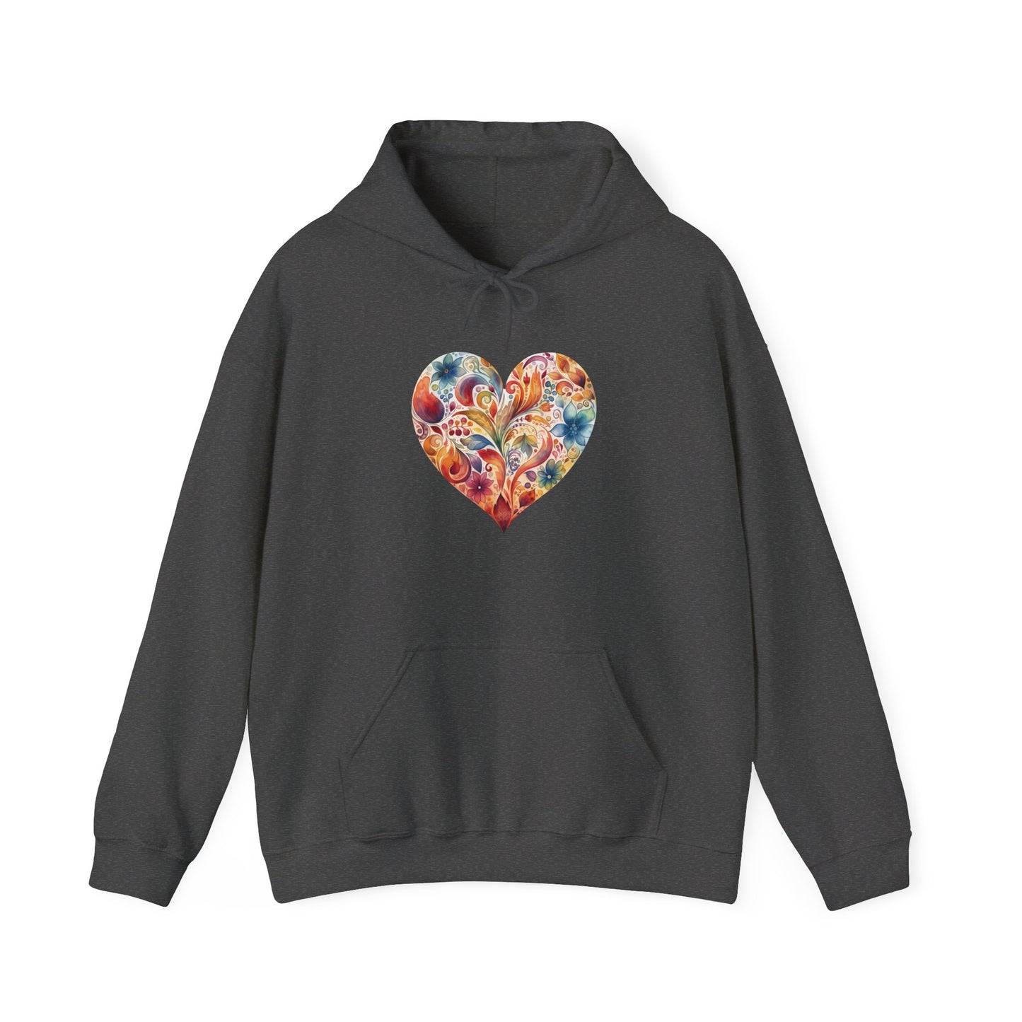 Watercolor Heart Hooded Sweatshirt 002
