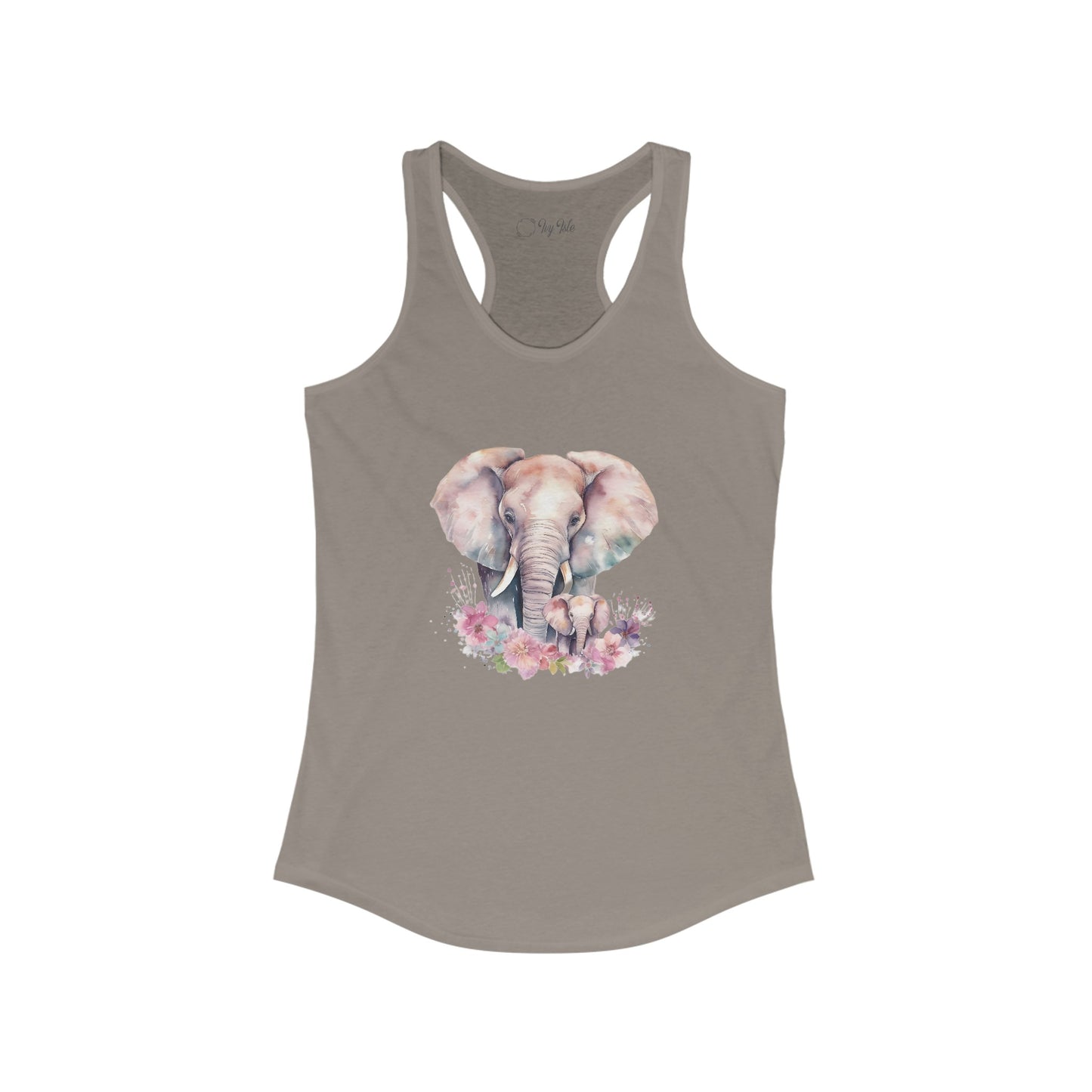 Watercolor Elephants Racerback Tank