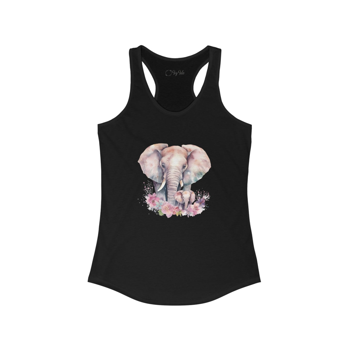 Watercolor Elephants Racerback Tank
