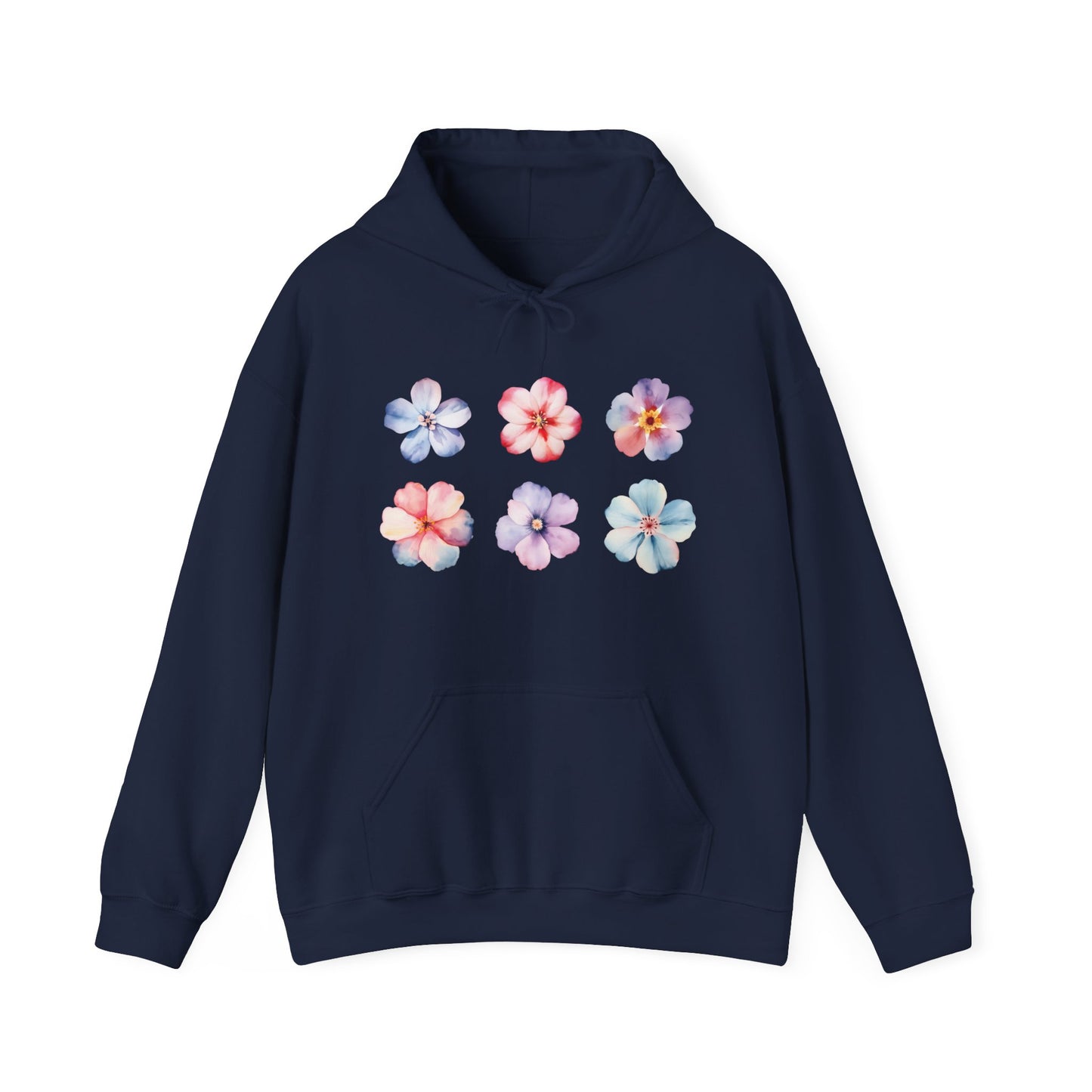 Watercolor Flowers Set Hooded Sweatshirt