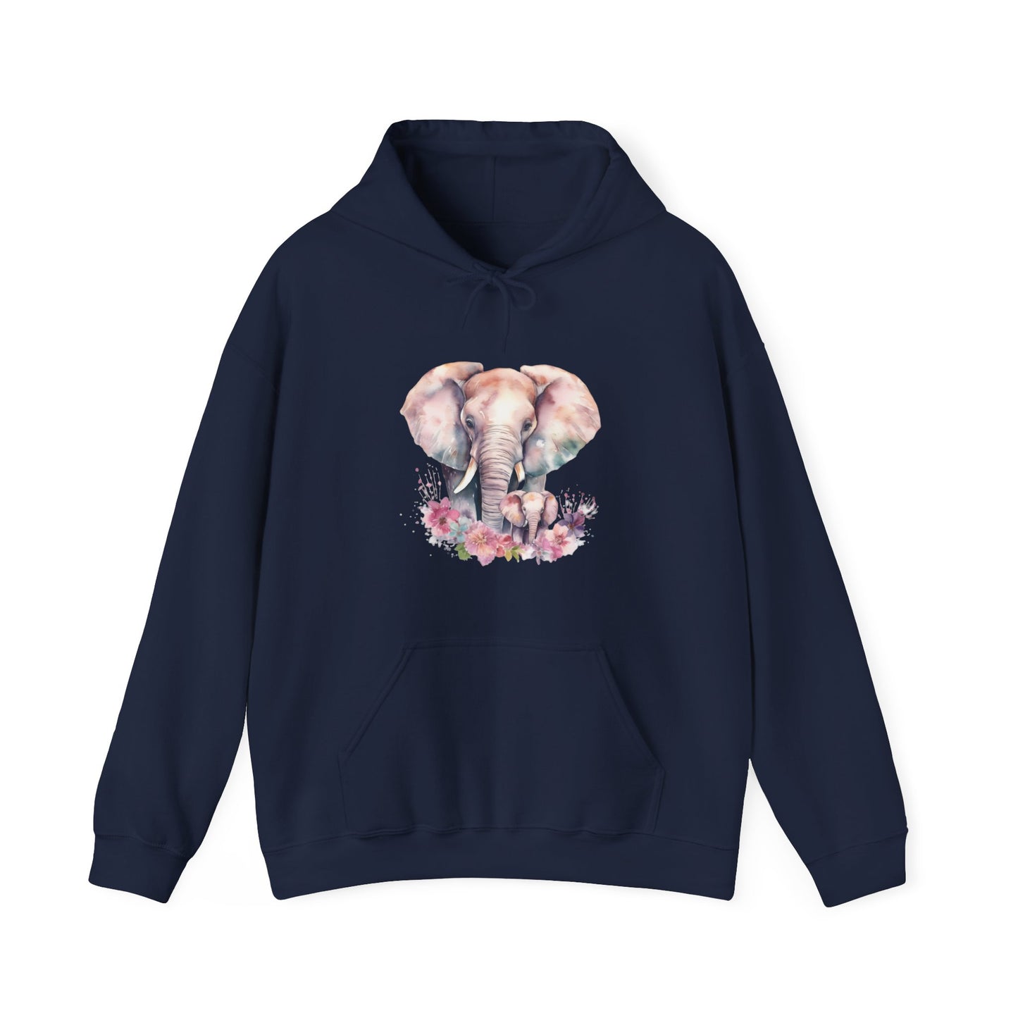 Watercolor Elephants Hooded Sweatshirt