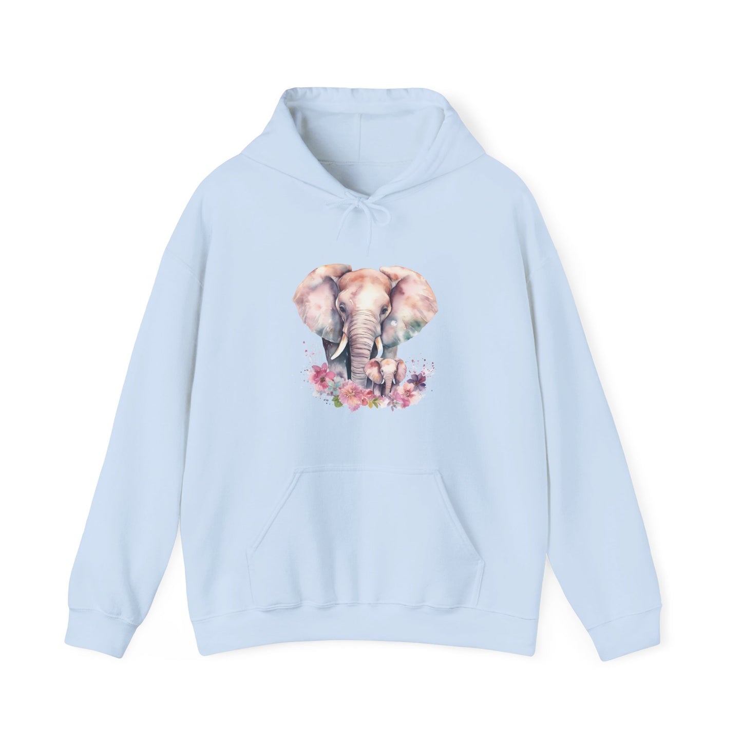 Watercolor Elephants Hooded Sweatshirt