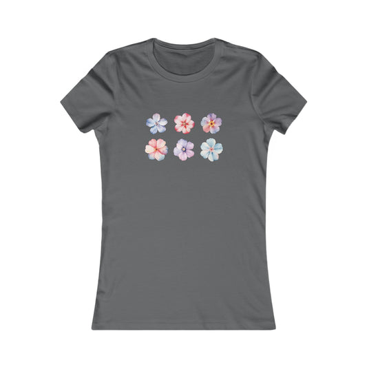 Watercolor Flower Set Fitted Tee