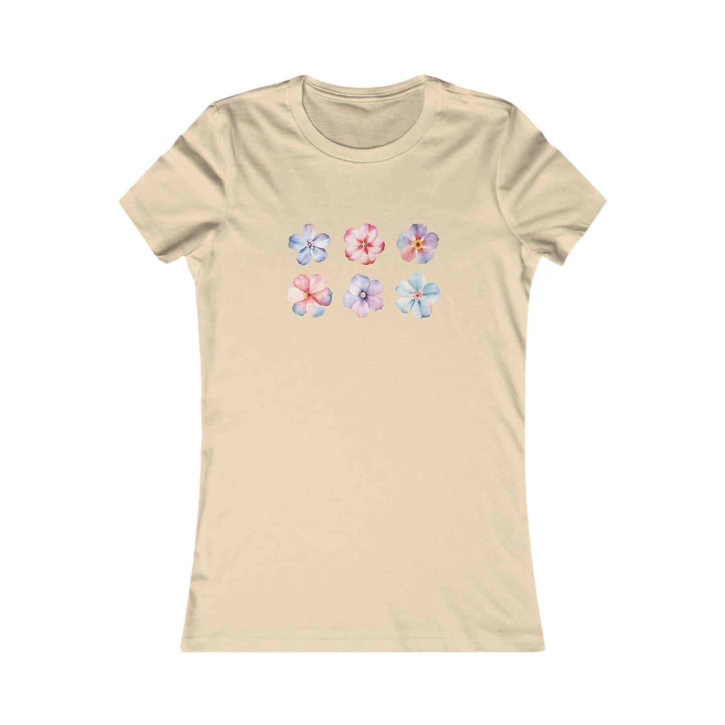 Watercolor Flower Set Fitted Tee