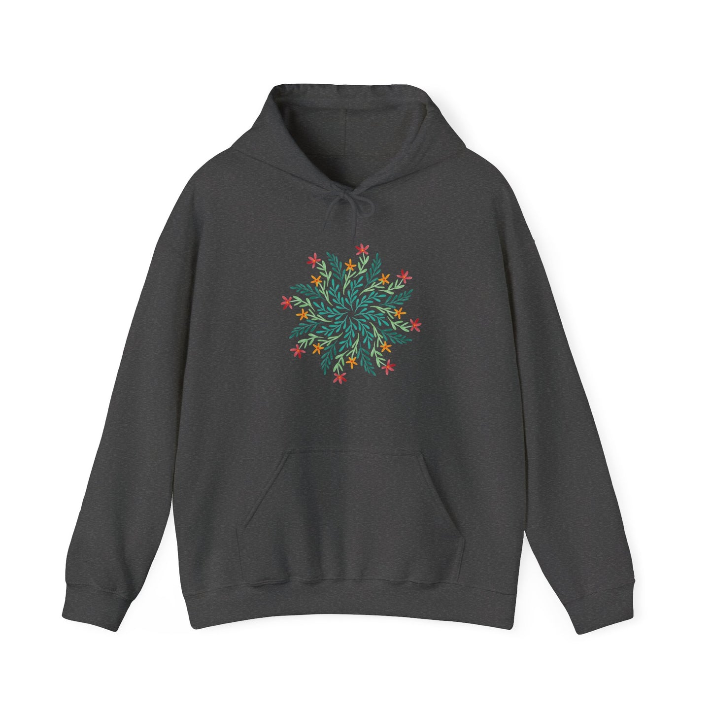 Leaf and Flowers Mandala Hooded Sweatshirt