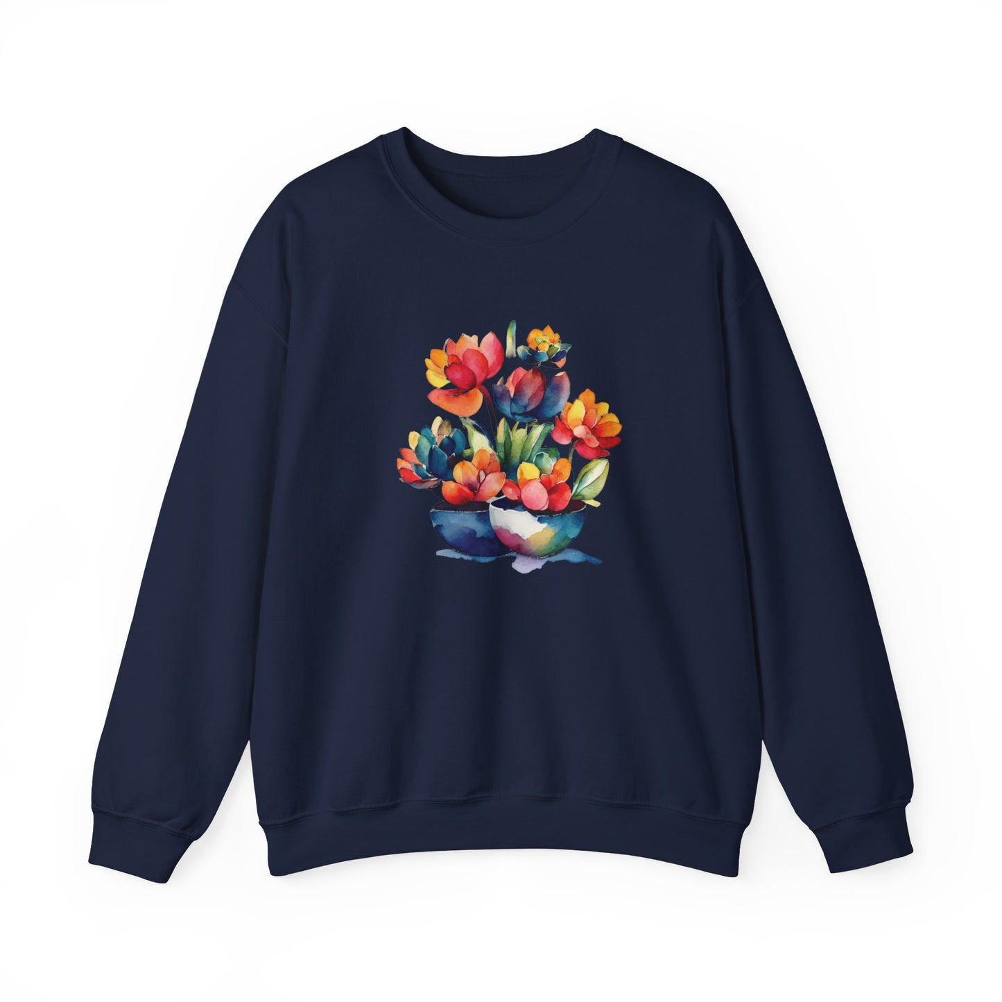 Watercolor Succulent Flowers Sweatshirt