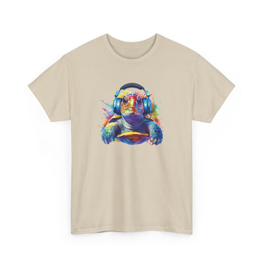 Turtle with Headphones Short Sleeve Tee