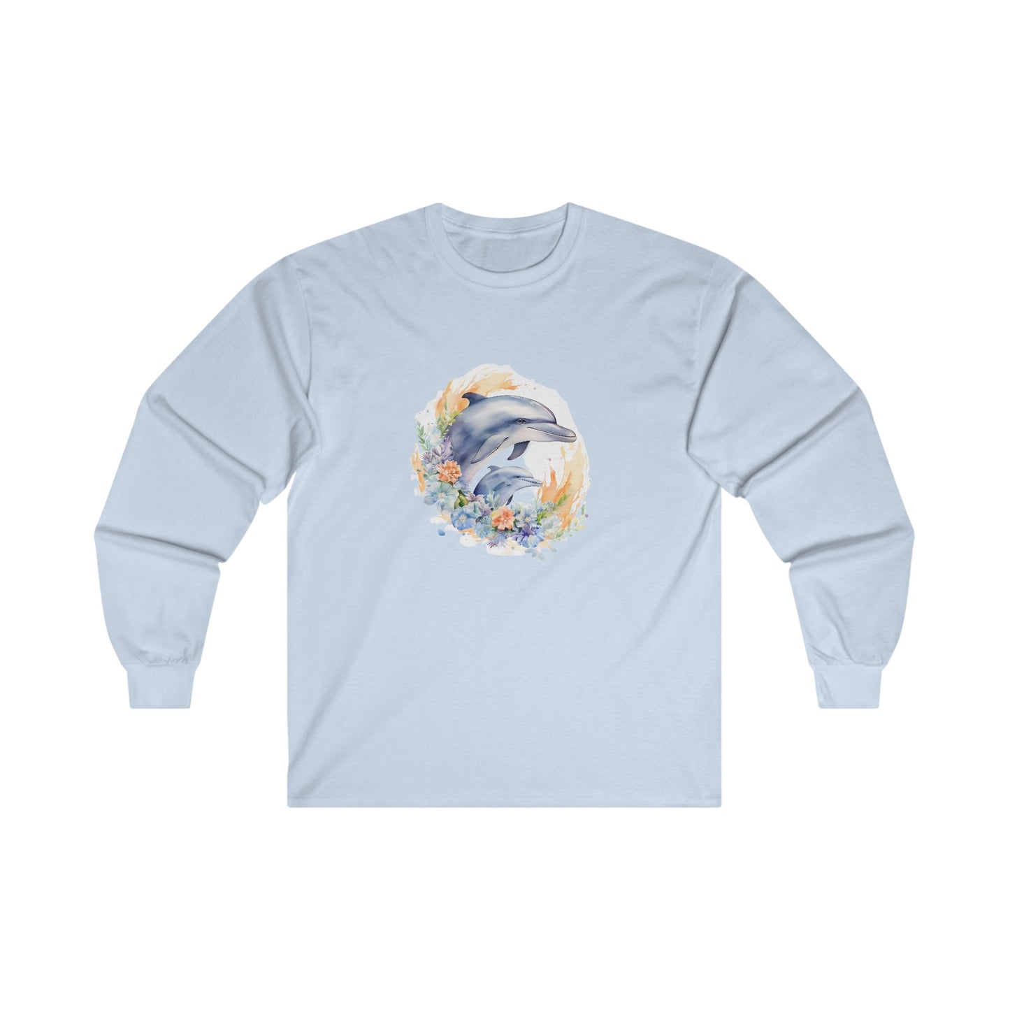 Watercolor Dolphins Long Sleeve Tee