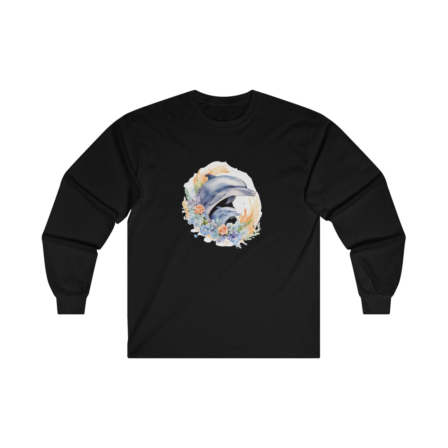 Watercolor Dolphins Long Sleeve Tee