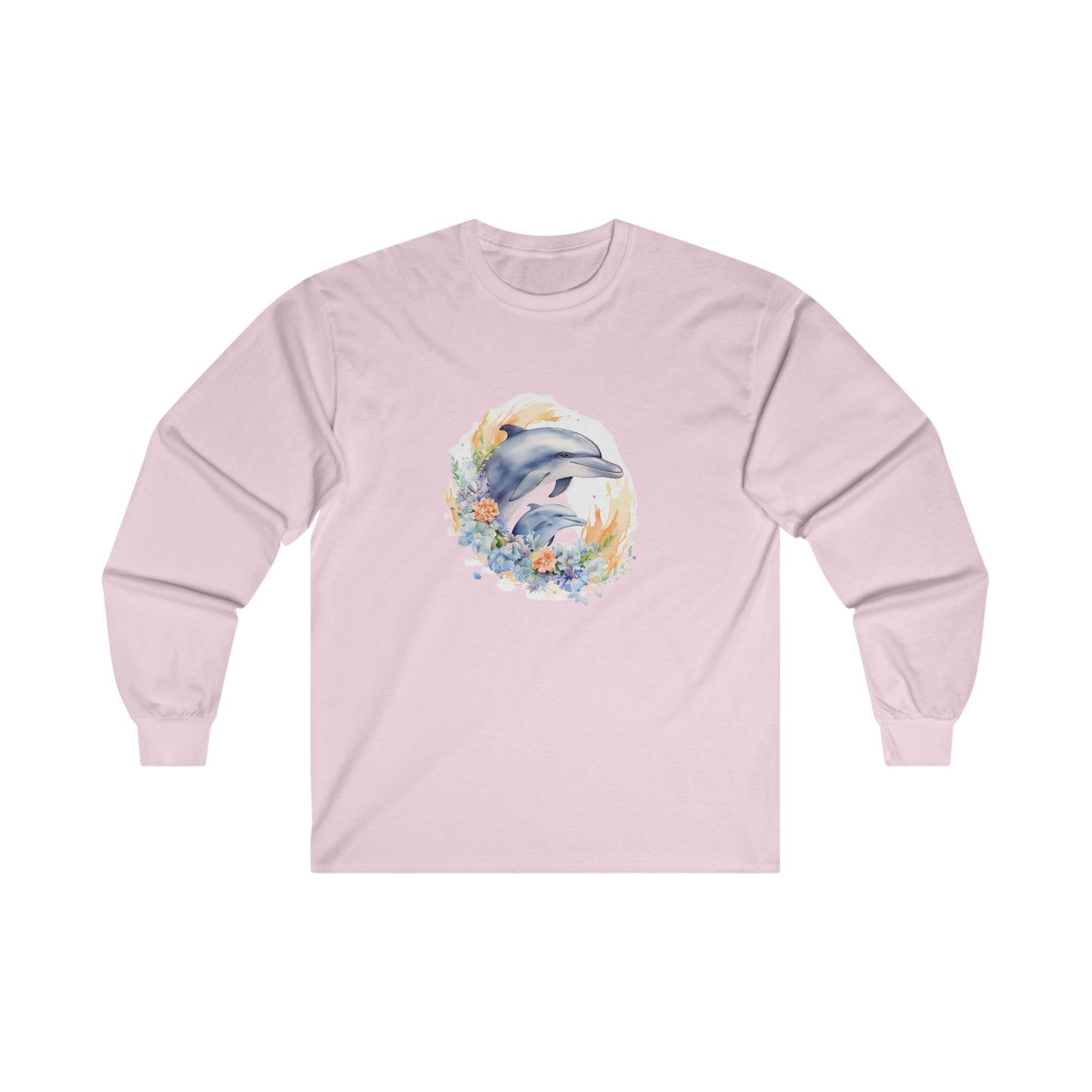 Watercolor Dolphins Long Sleeve Tee