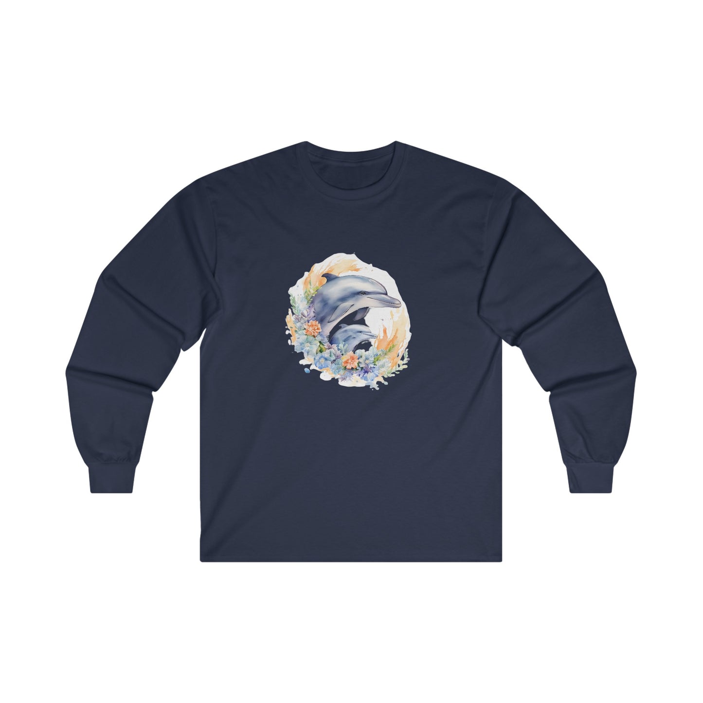 Watercolor Dolphins Long Sleeve Tee