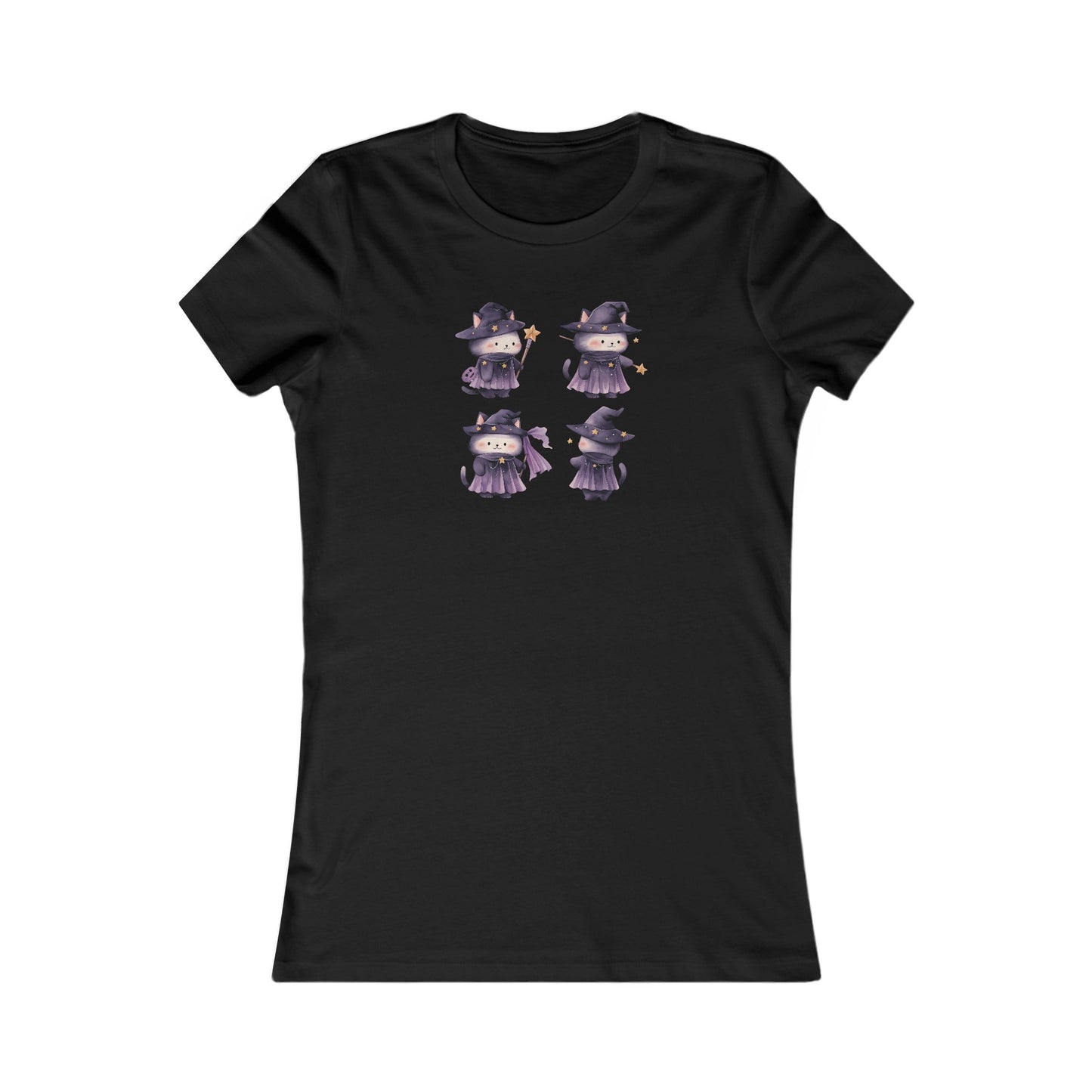 Cute Witch Cat Set Fitted Tee