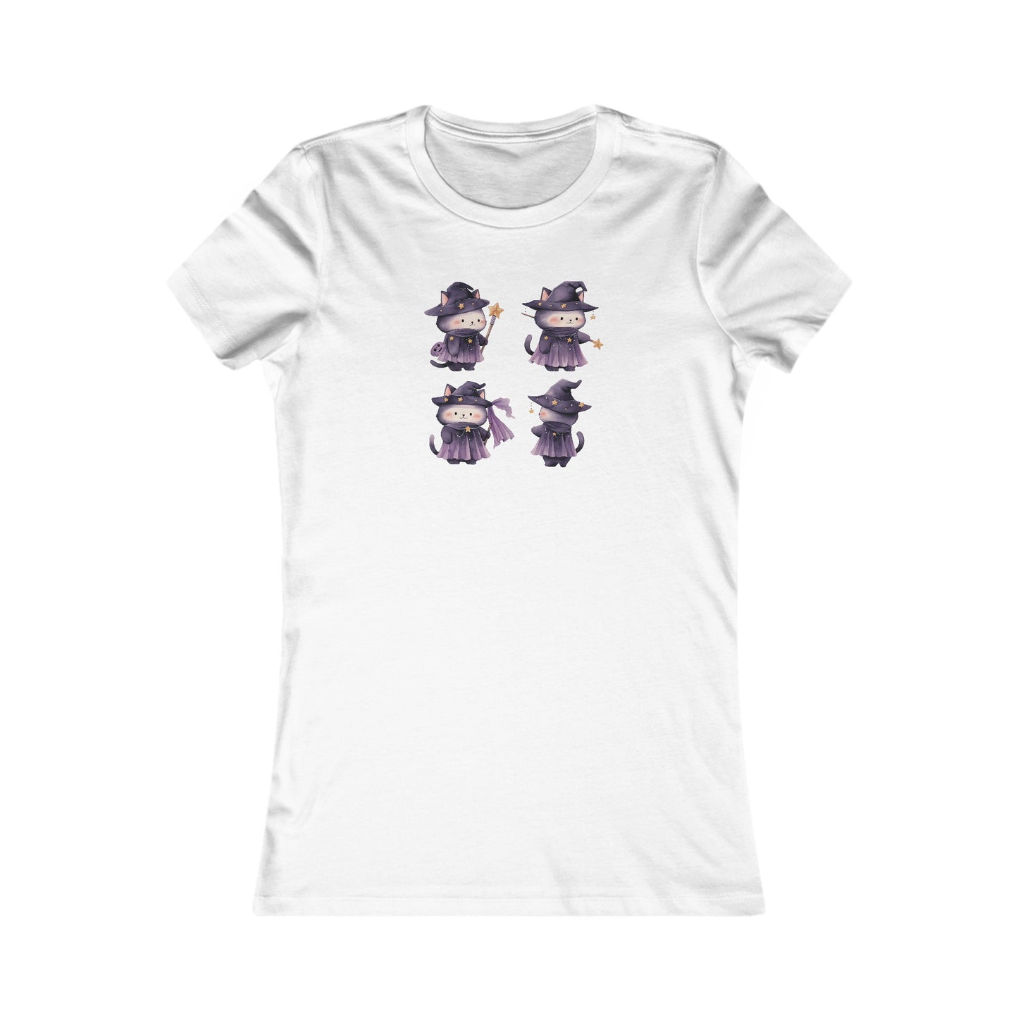 Cute Witch Cat Set Fitted Tee