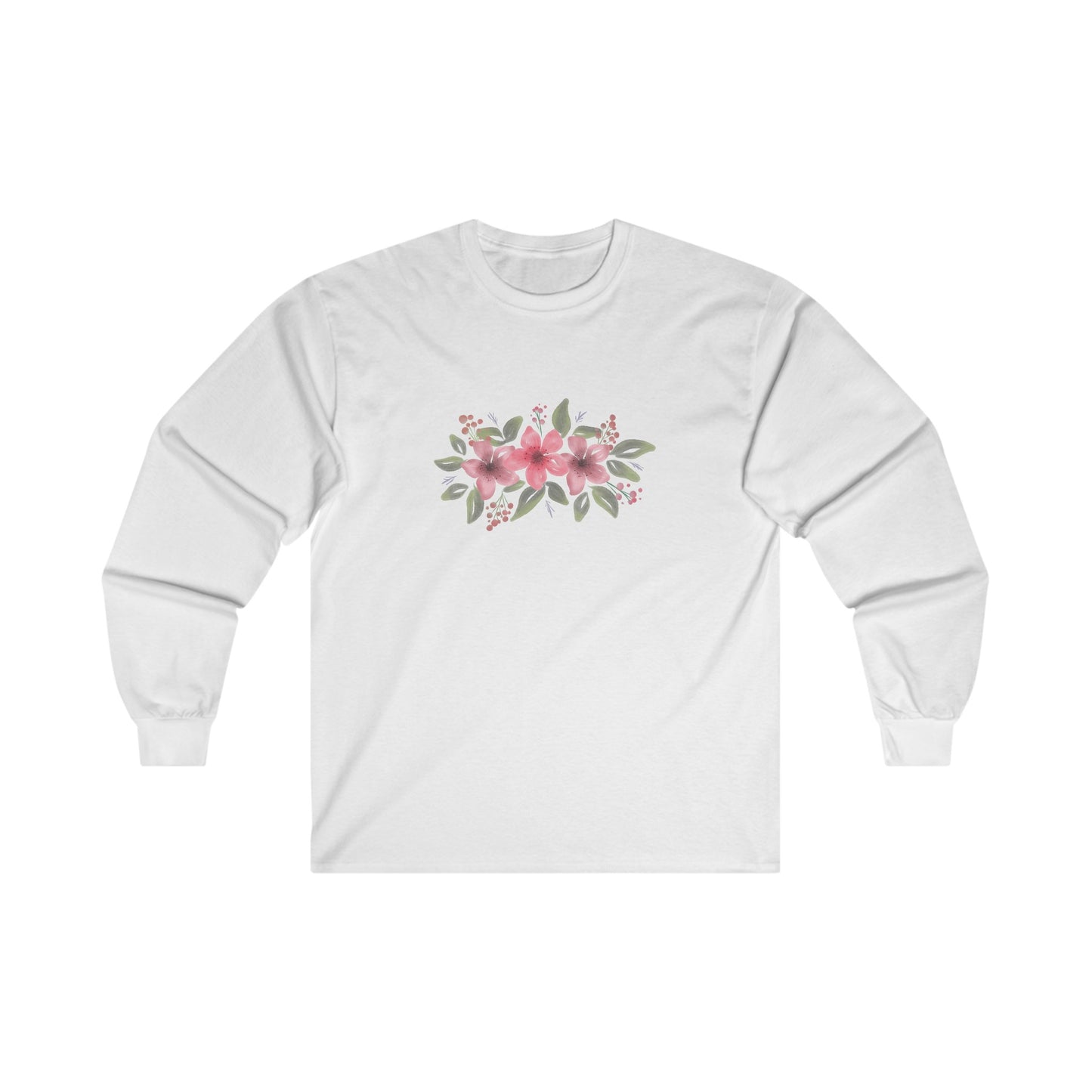 Pink Flowers Long Sleeve Tee