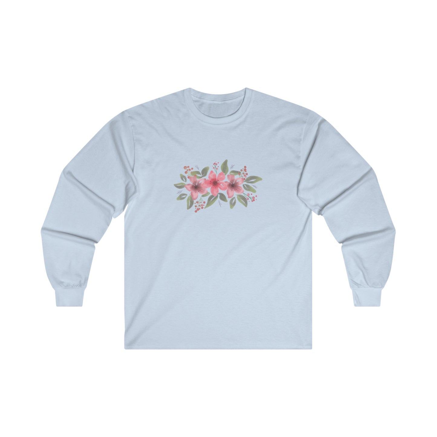 Pink Flowers Long Sleeve Tee