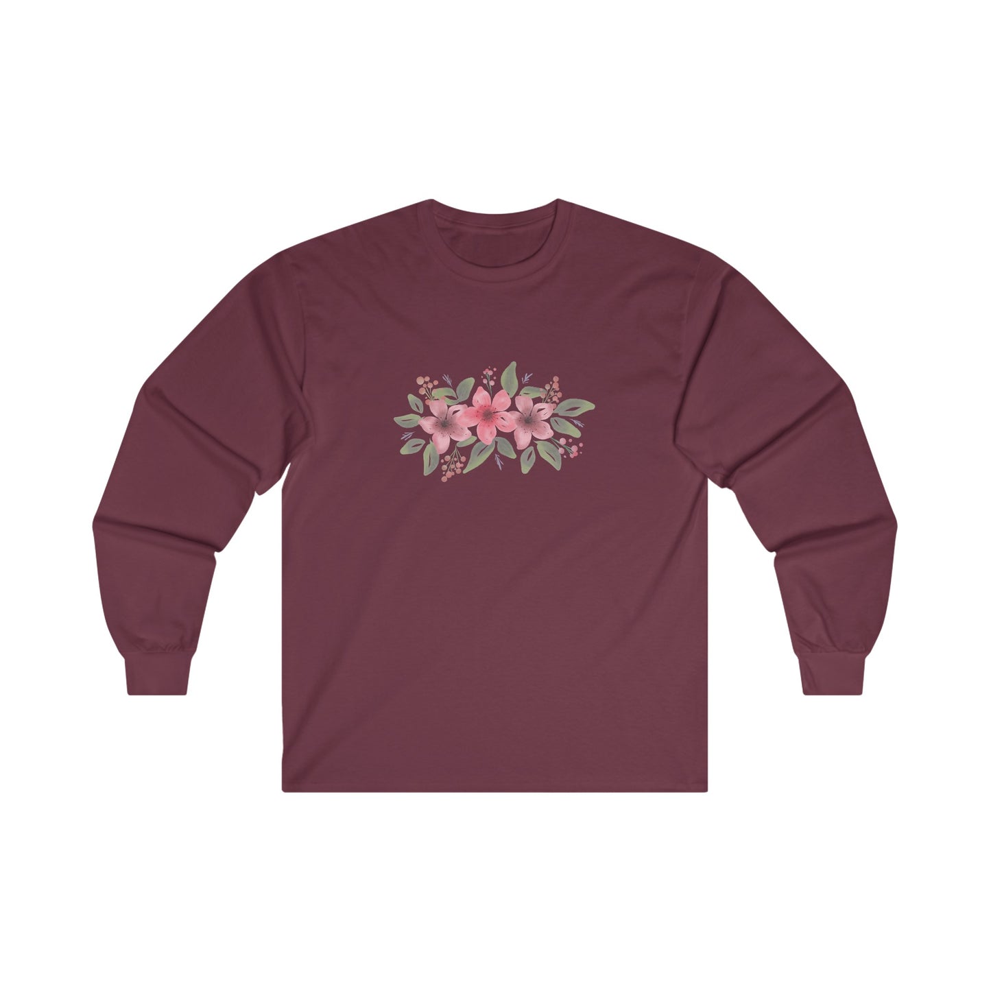 Pink Flowers Long Sleeve Tee