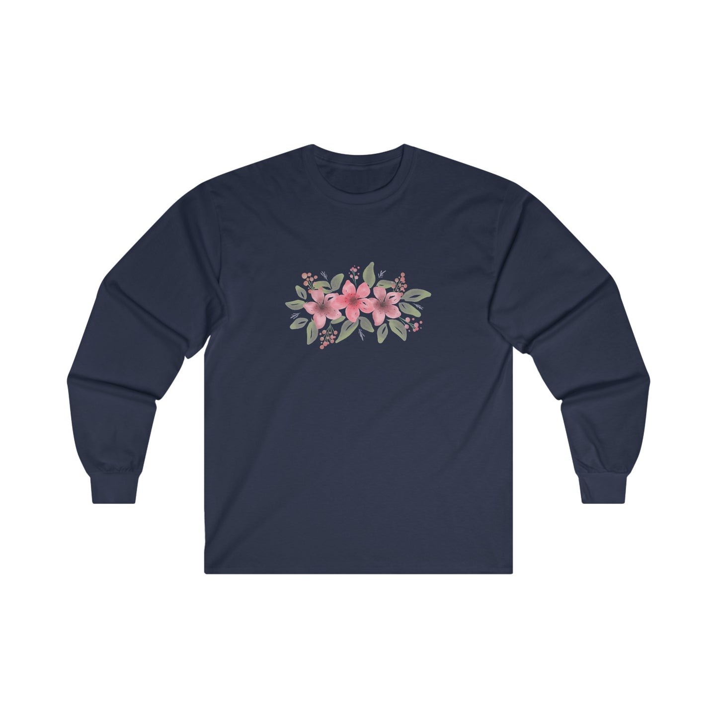 Pink Flowers Long Sleeve Tee