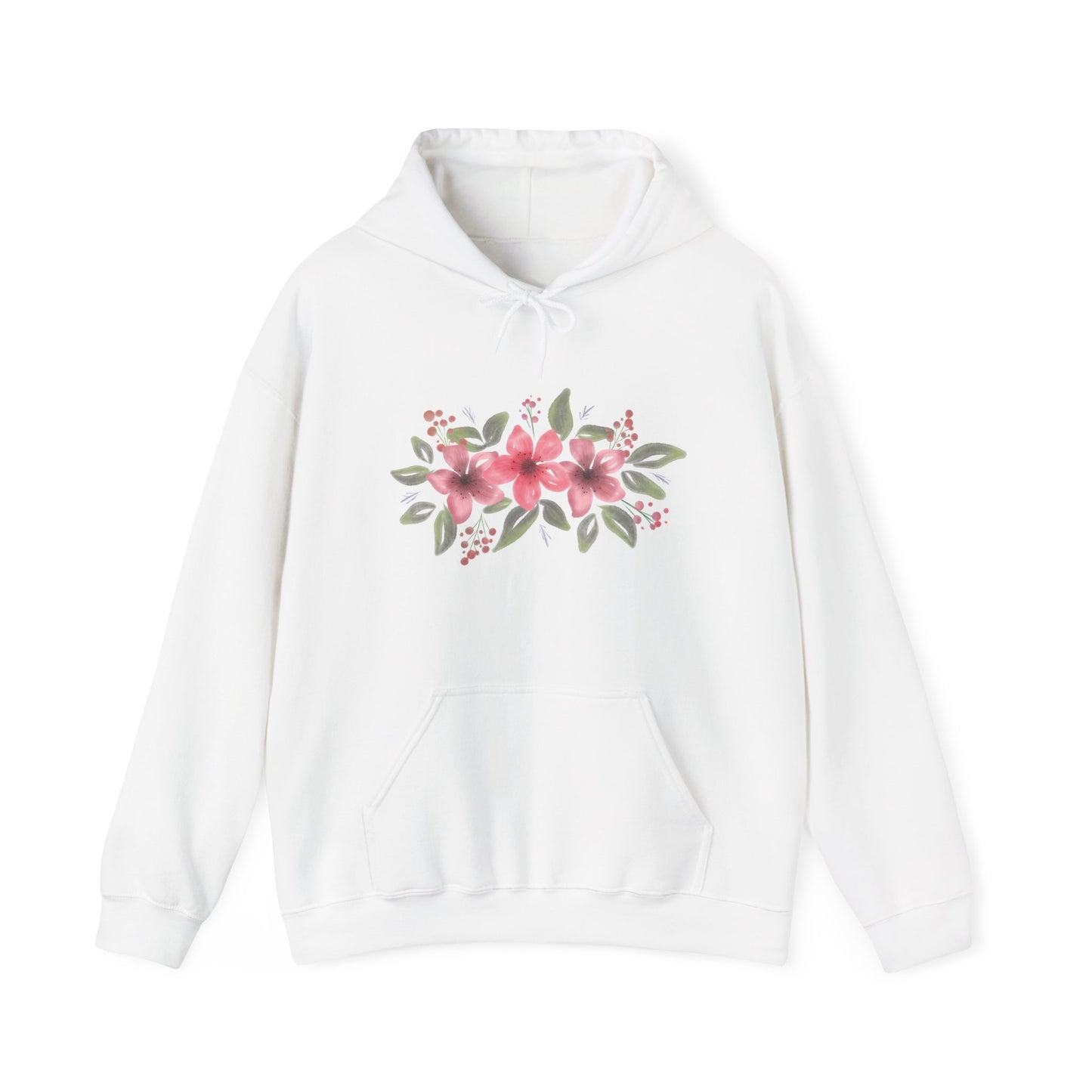 Pink Flowers Hooded Sweatshirt