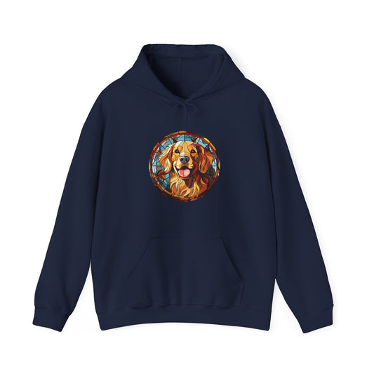 Stained Glass Golden Retriever Hooded Sweatshirt