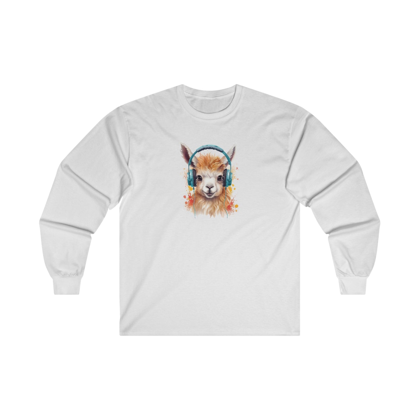 Llama with Headphones Long Sleeve Tee