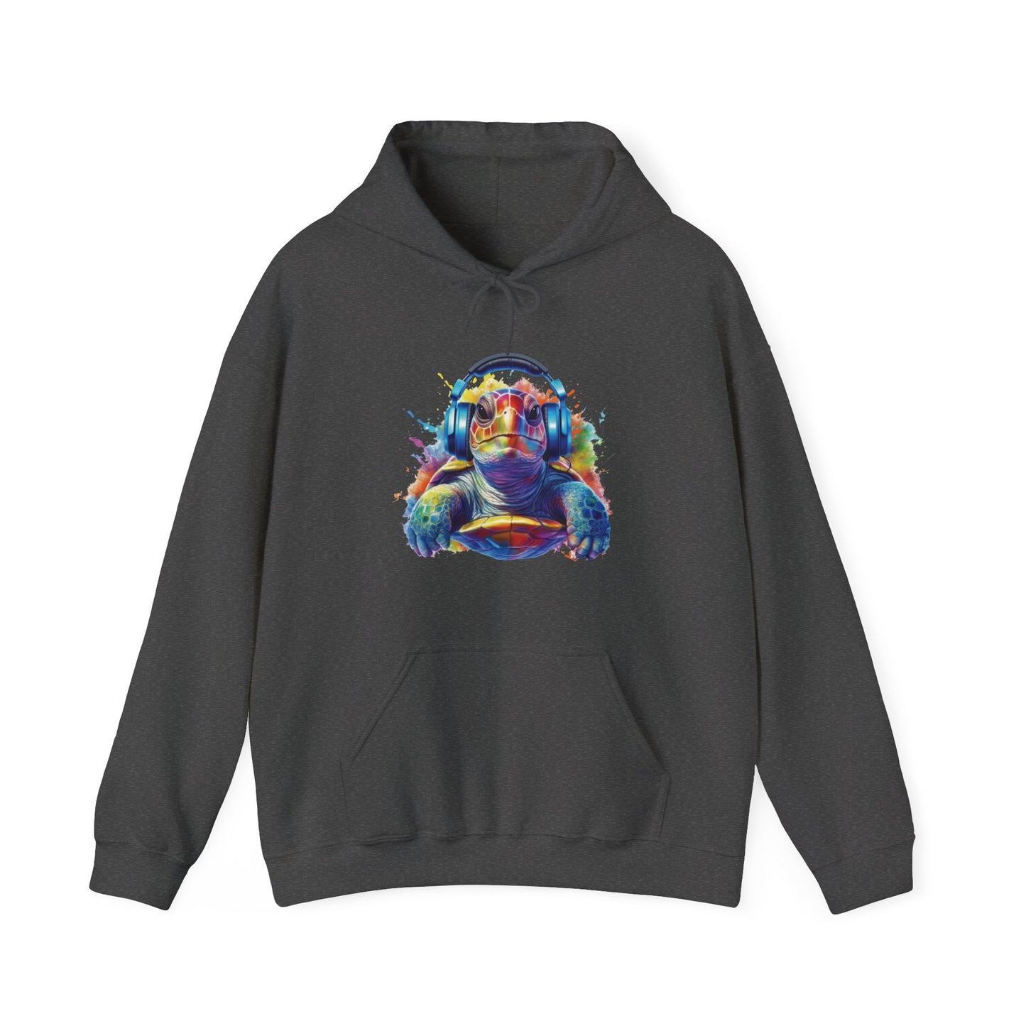 Turtle with Headphones Hooded Sweatshirt