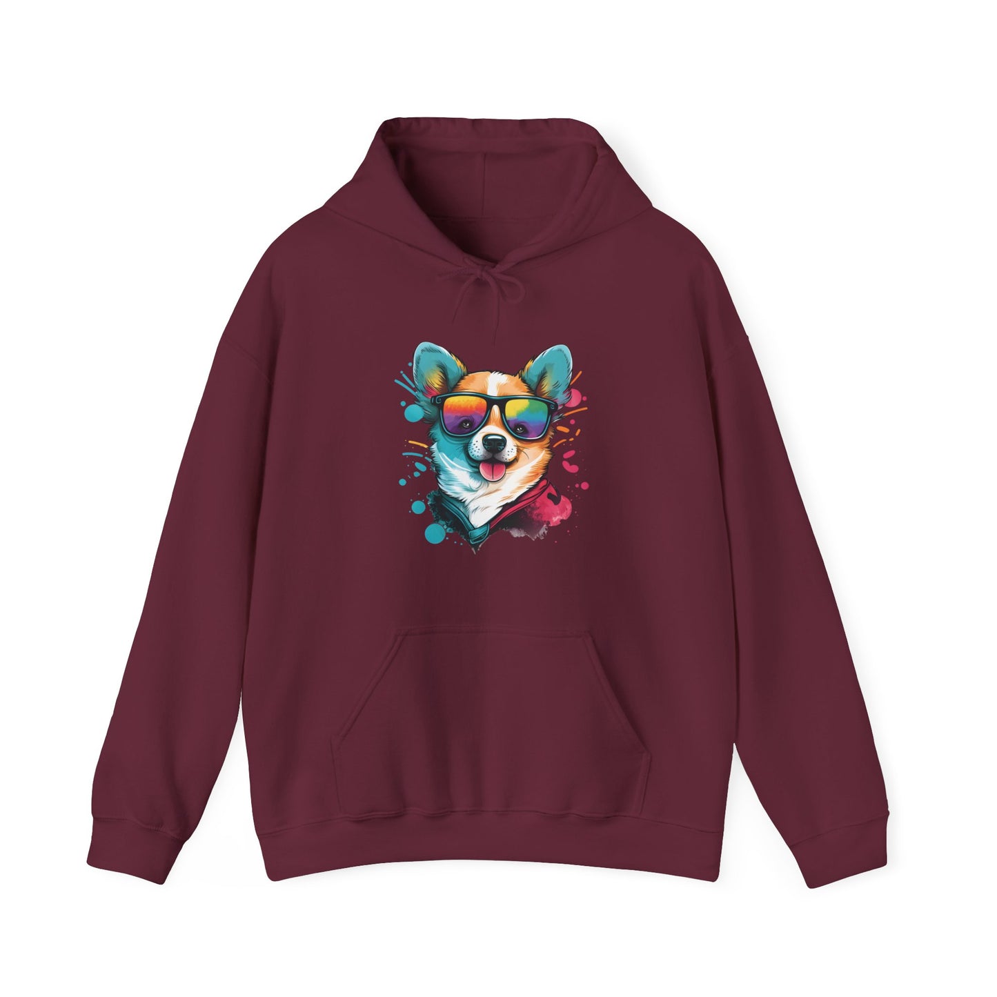 Dog with Sunglasses Hooded Sweatshirt 005