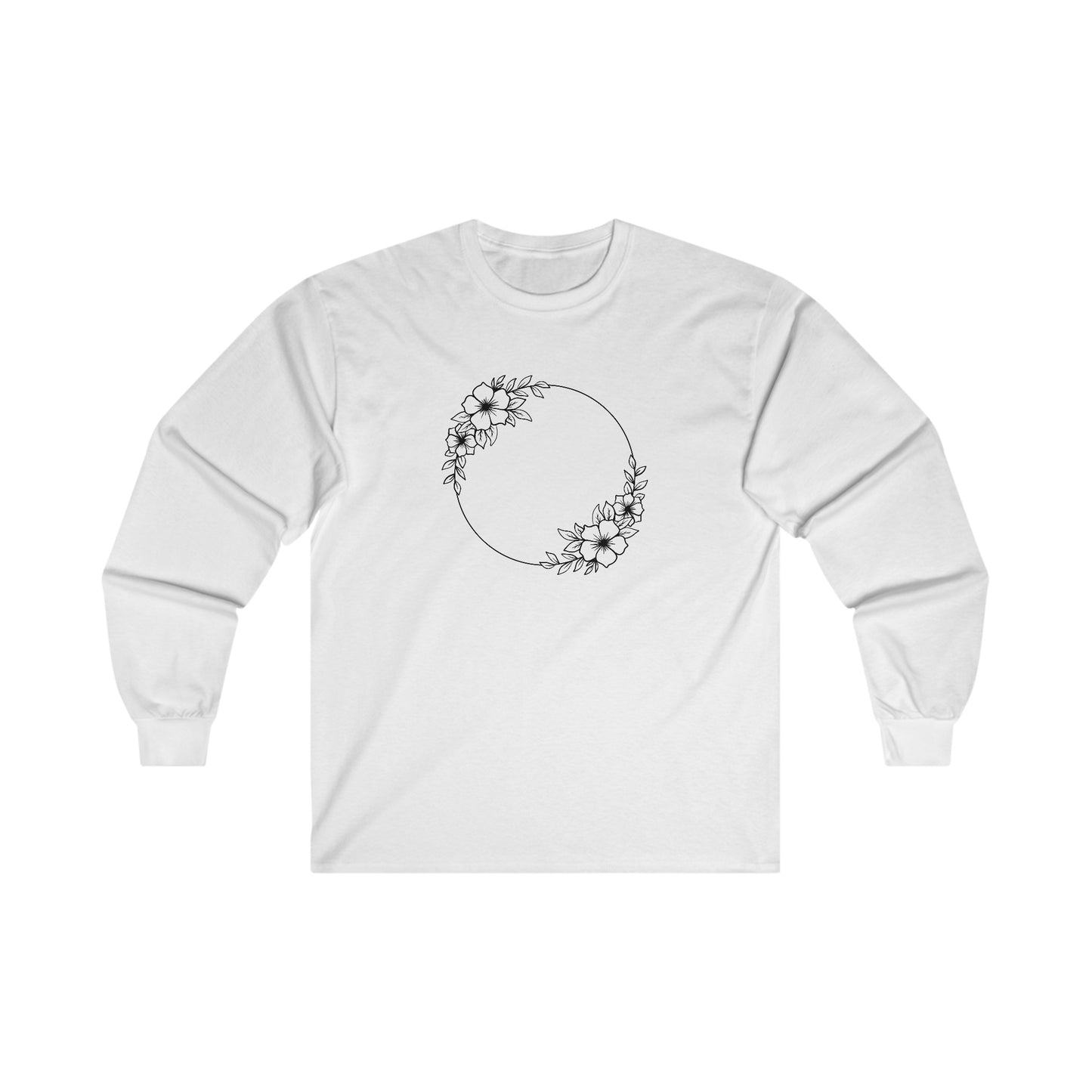 Double Large Flower Circle Long Sleeve Tee