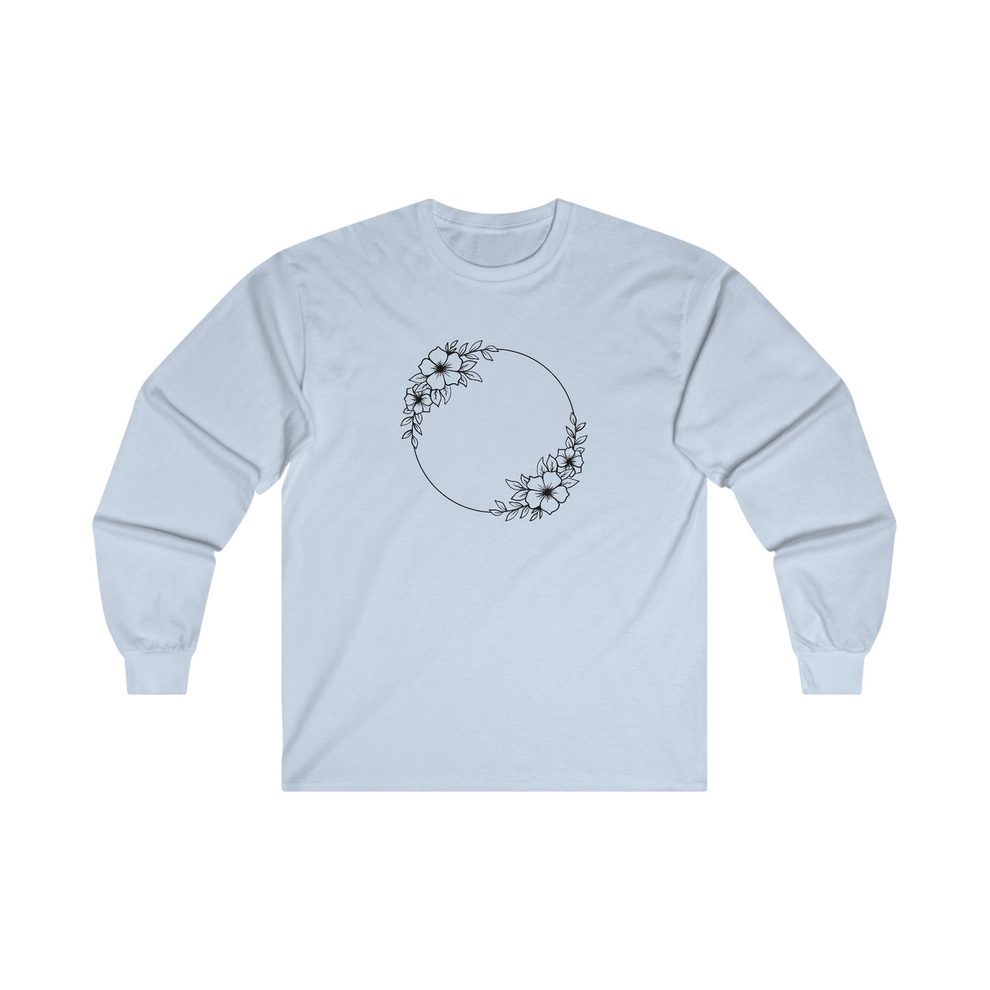 Double Large Flower Circle Long Sleeve Tee