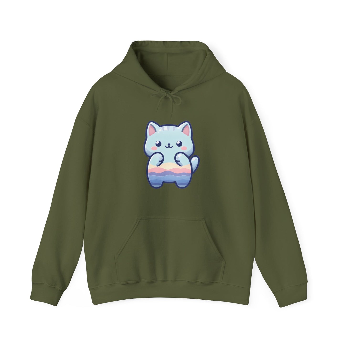 Blue Cat Hooded Sweatshirt
