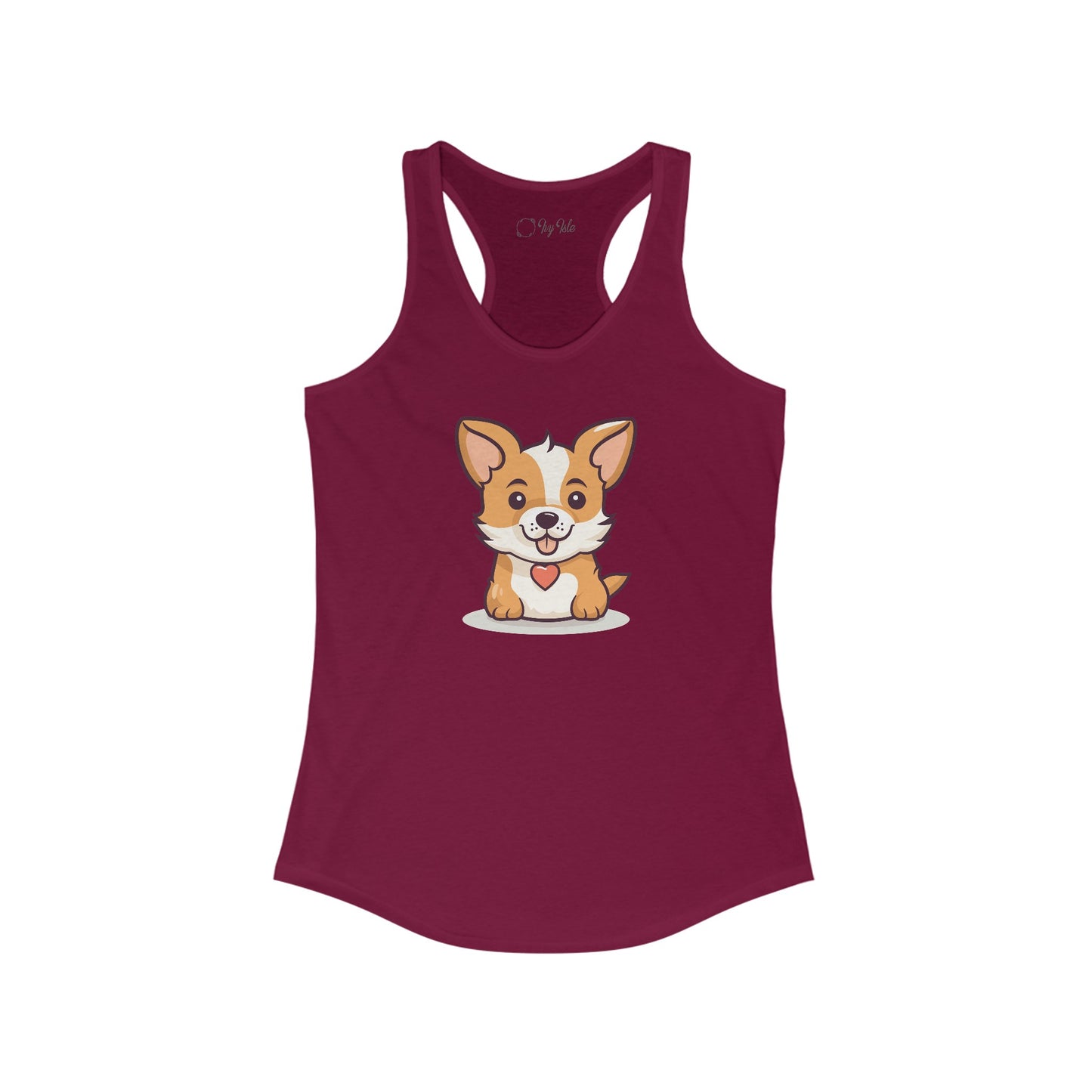 Cute Dog with Heart Racerback Tank