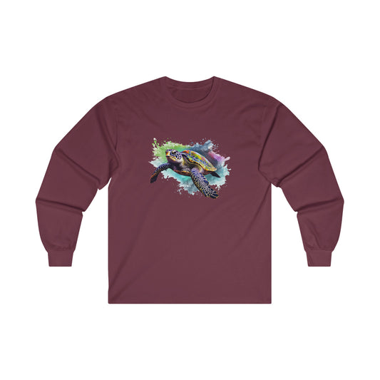 Watercolor Sea Turtle Long Sleeve Tee