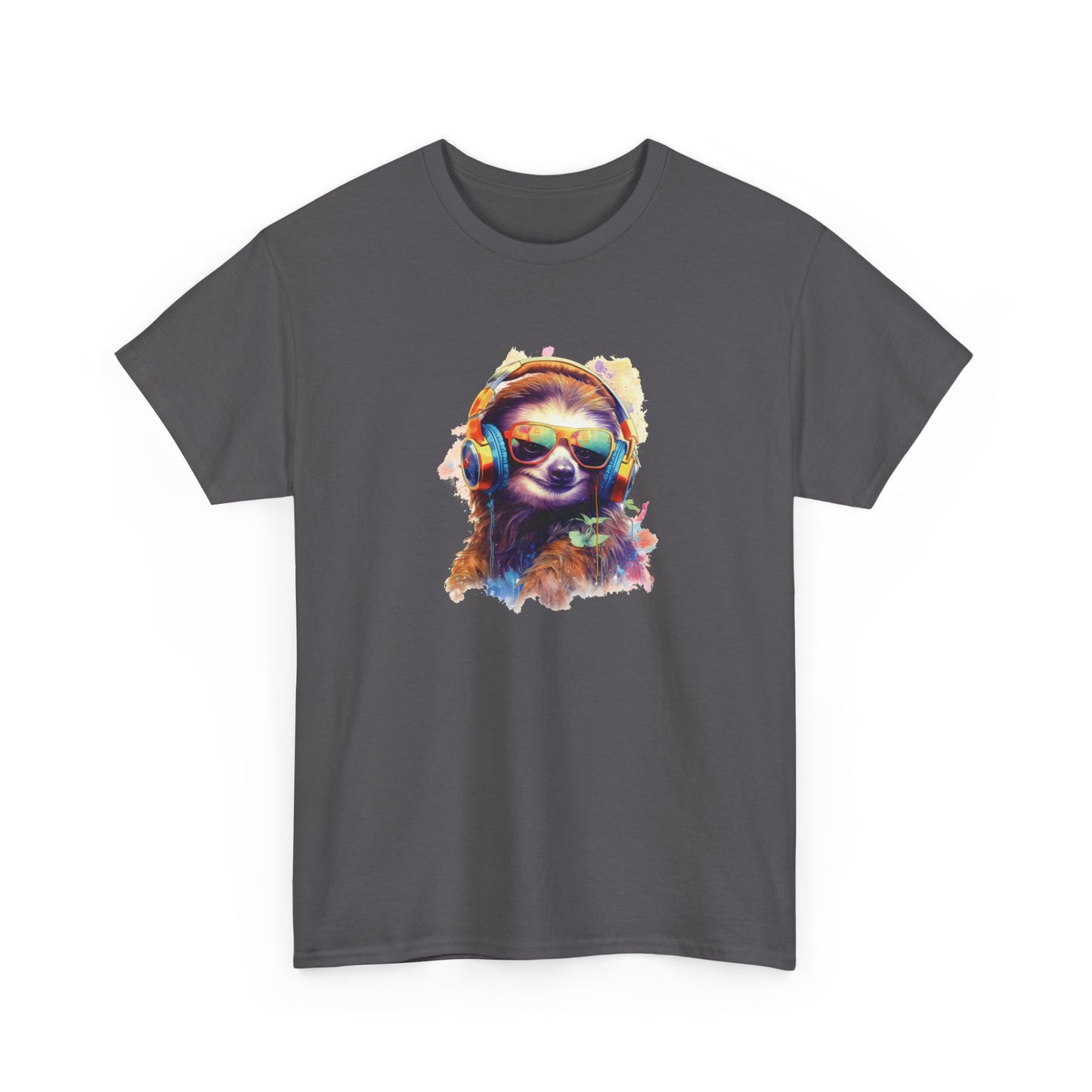 Sloth with Headphones Short Sleeve Tee