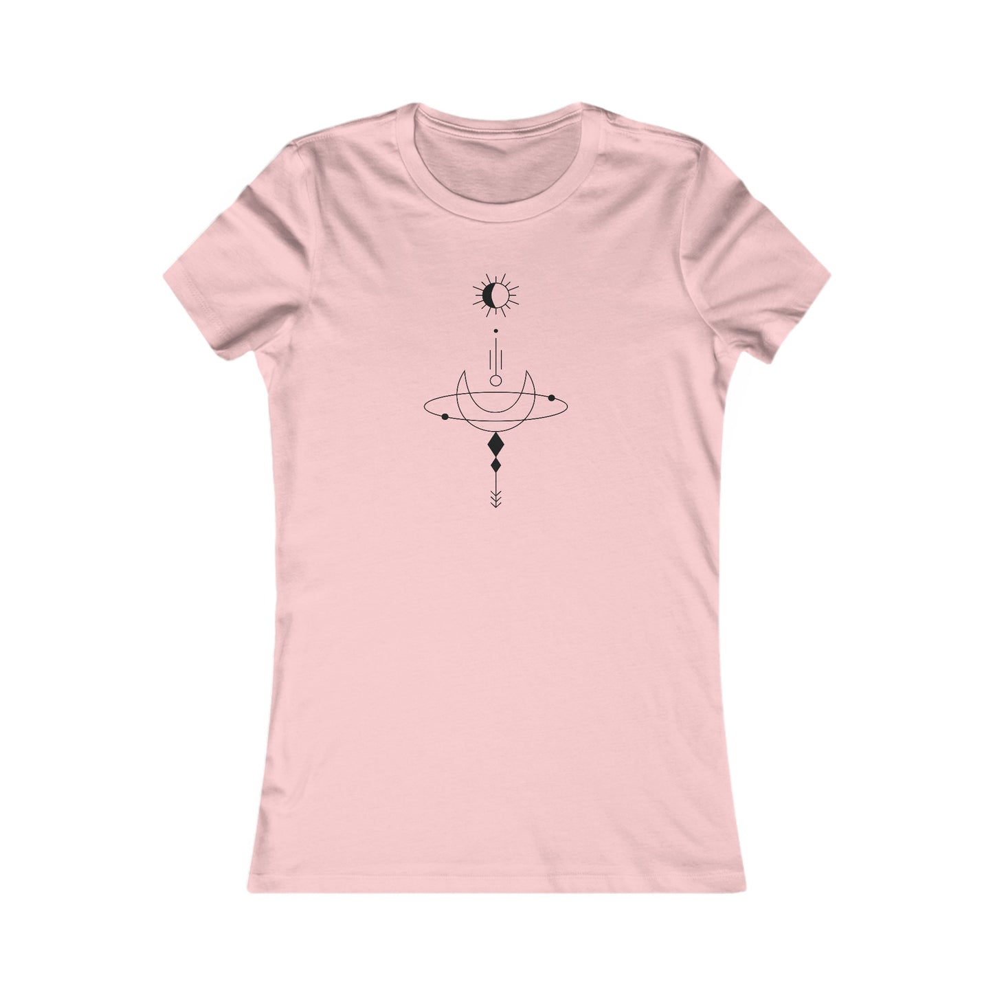 Linear Sun and Moon Fitted Tee