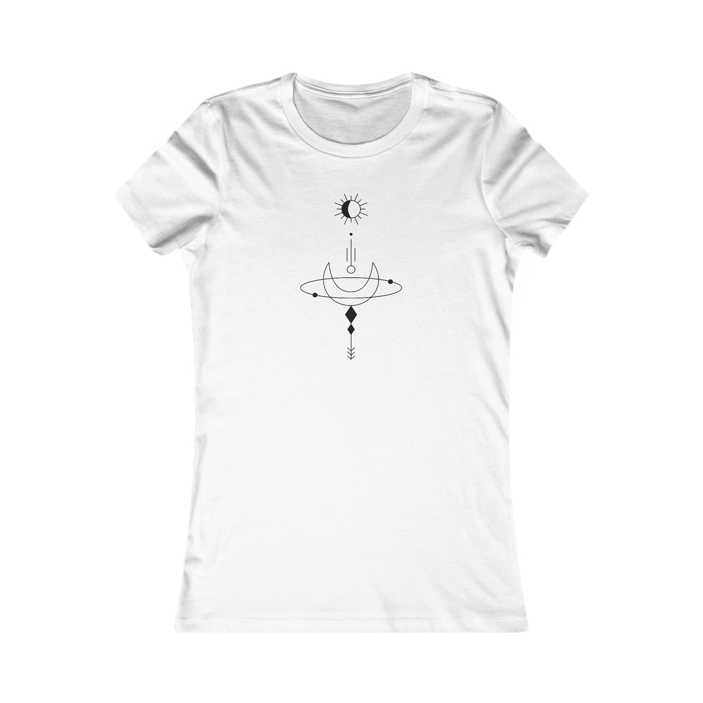 Linear Sun and Moon Fitted Tee