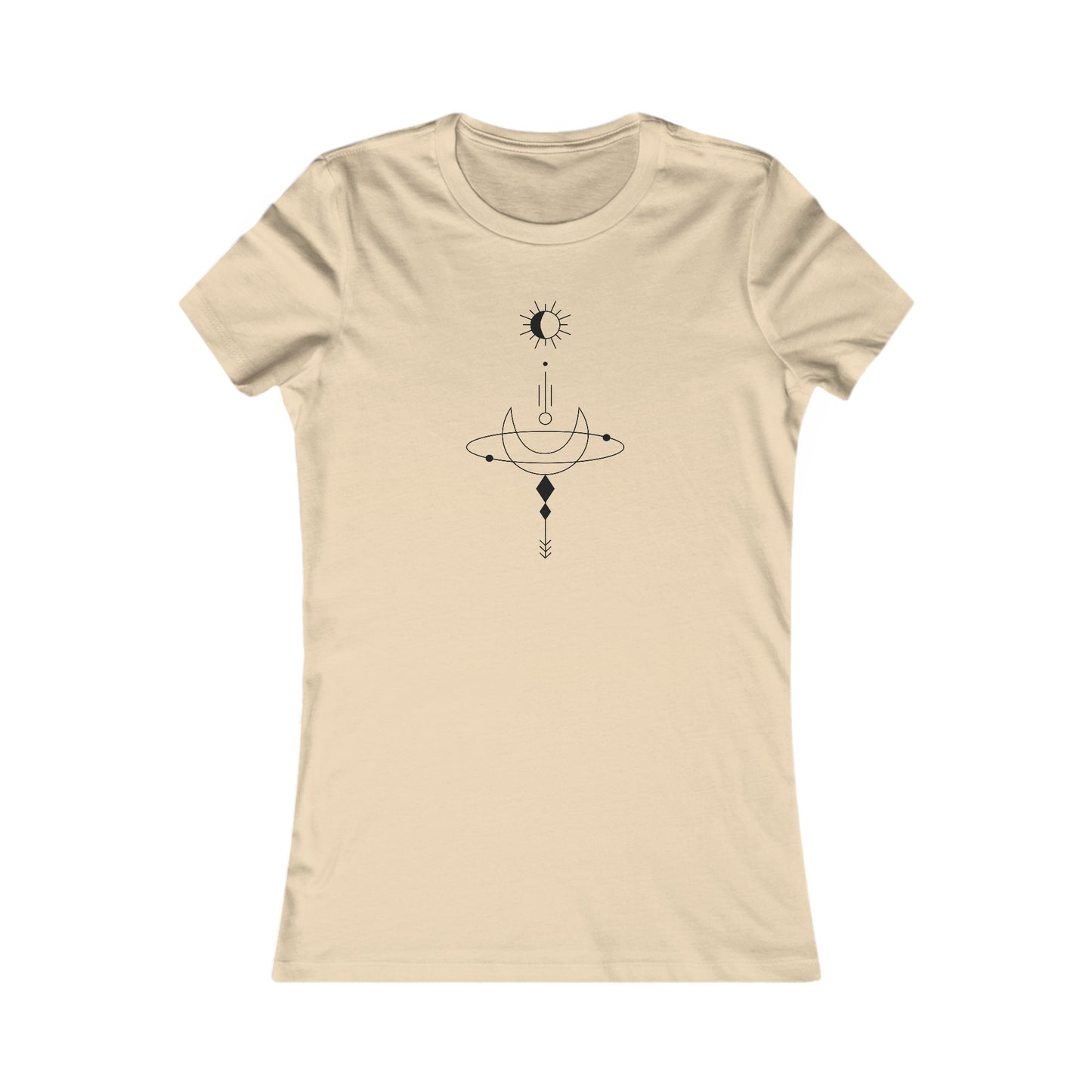 Linear Sun and Moon Fitted Tee