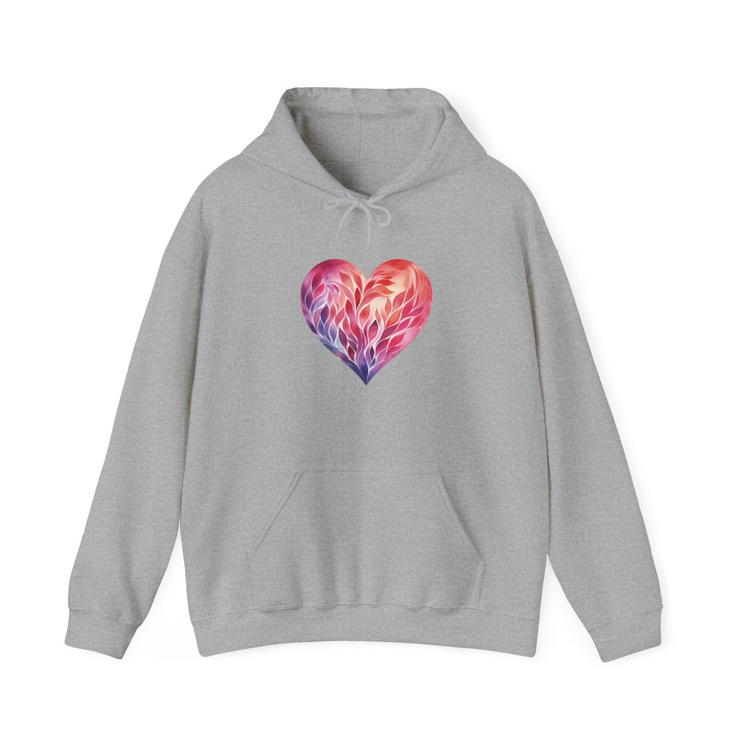 Watercolor Heart Hooded Sweatshirt 004