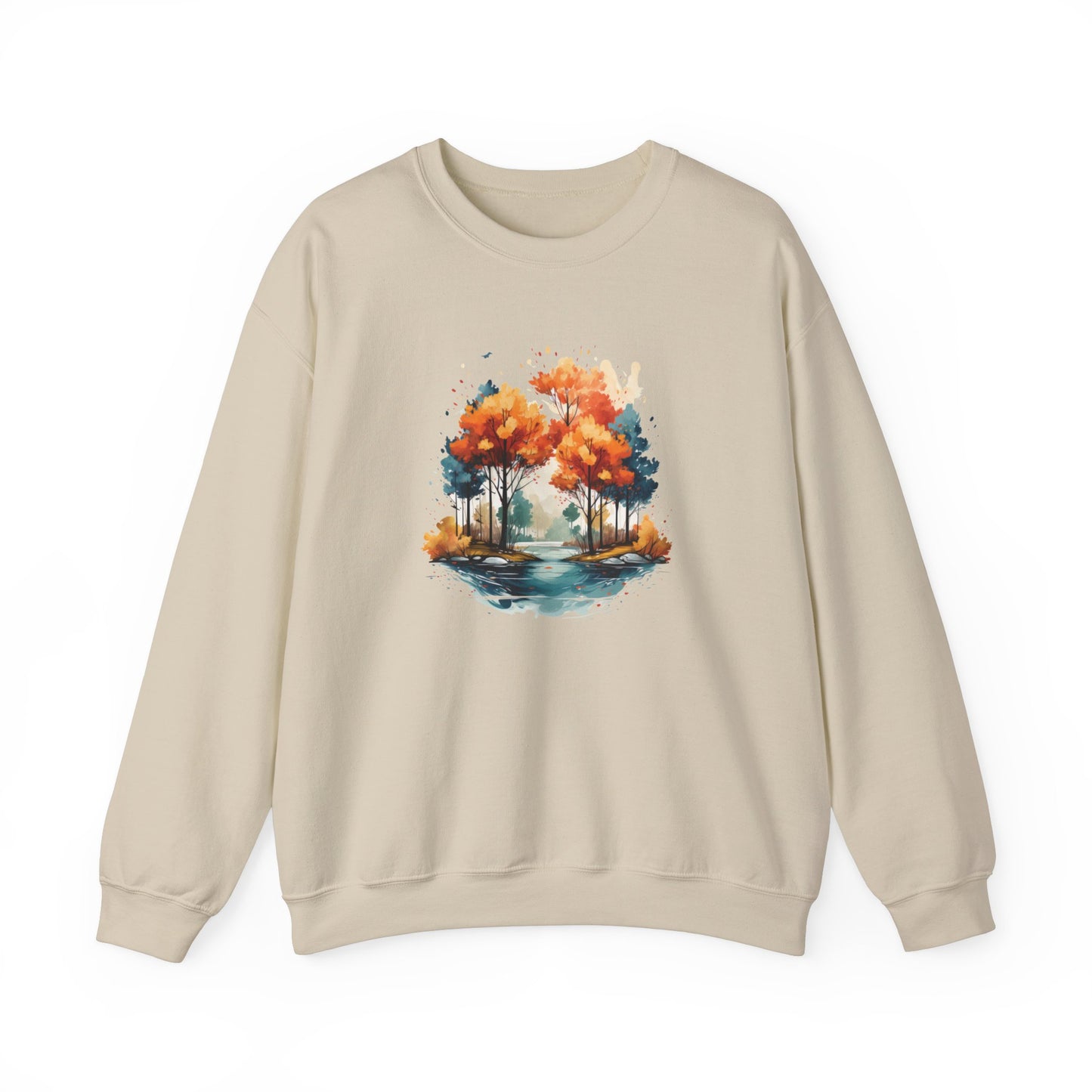 Autumn River Watercolor Sweatshirt