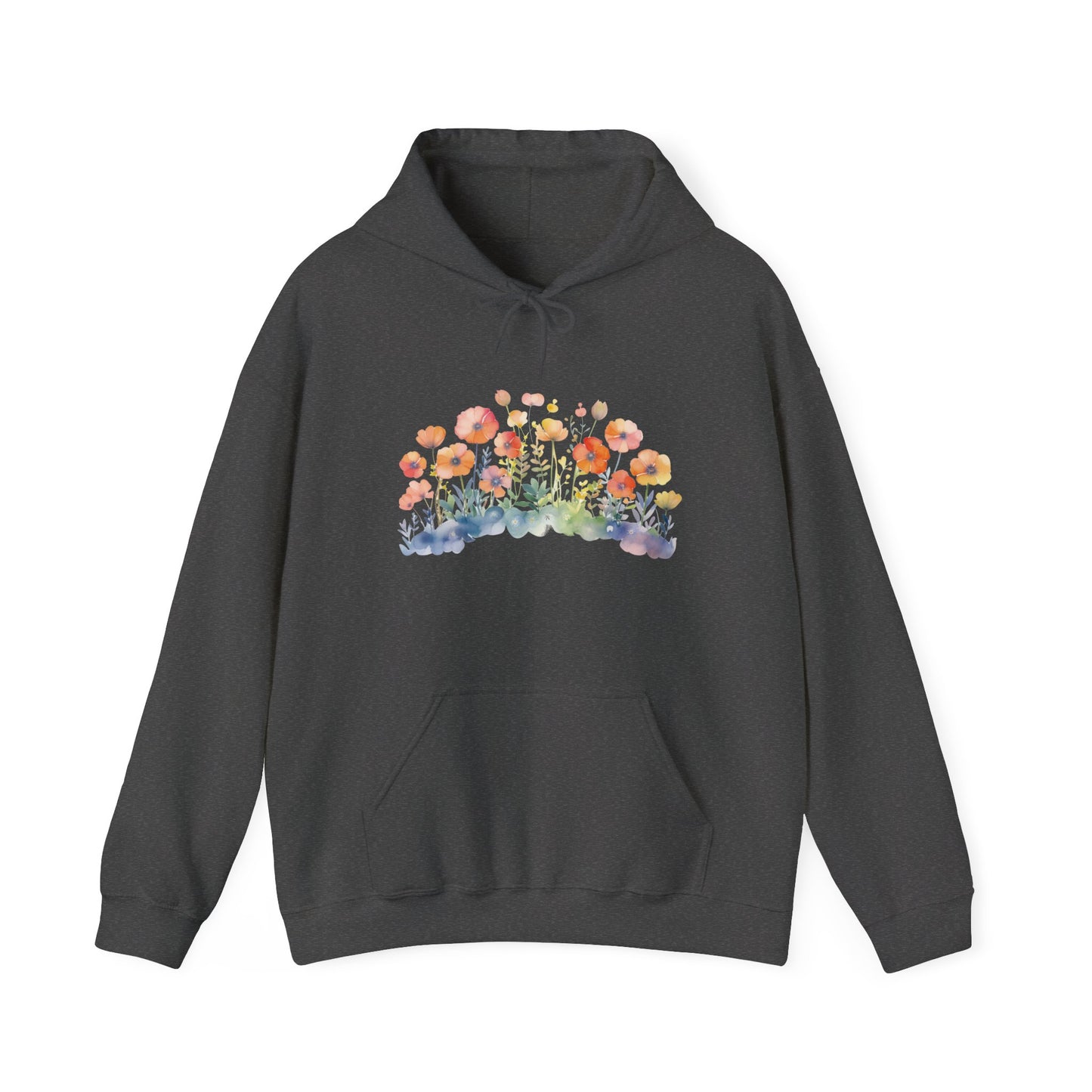 Pretty Watercolor Flowers Hooded Sweatshirt