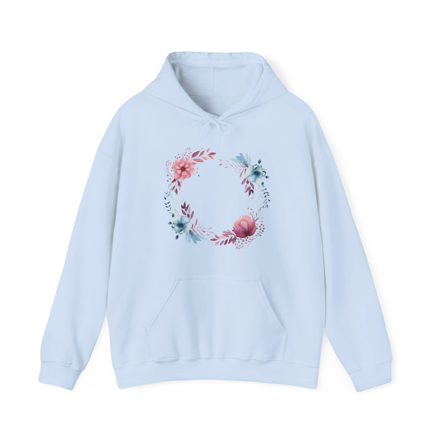 Watercolor Flowers Circle Hooded Sweatshirt