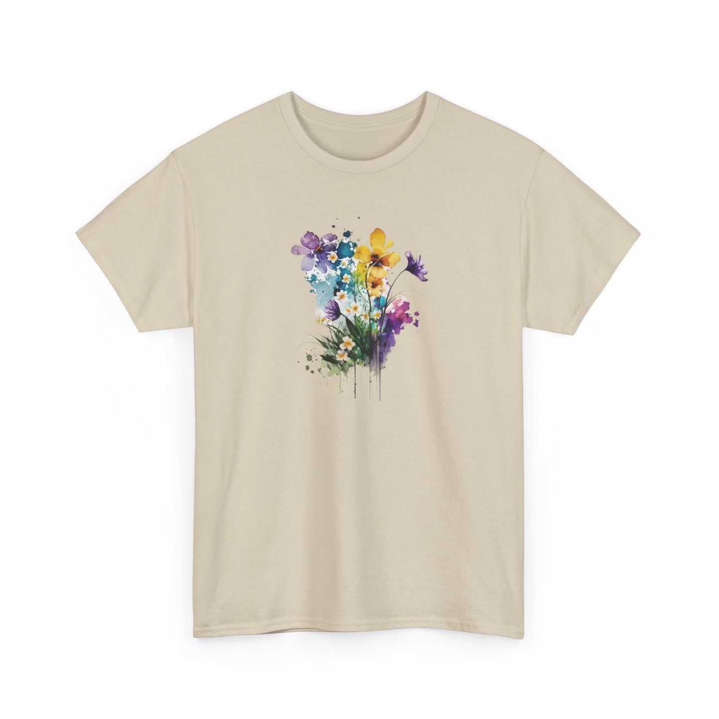 Watercolor Spring Flowers Short Sleeve Tee