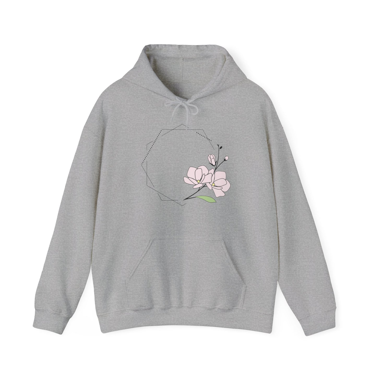 Pink Flower Hooded Sweatshirt