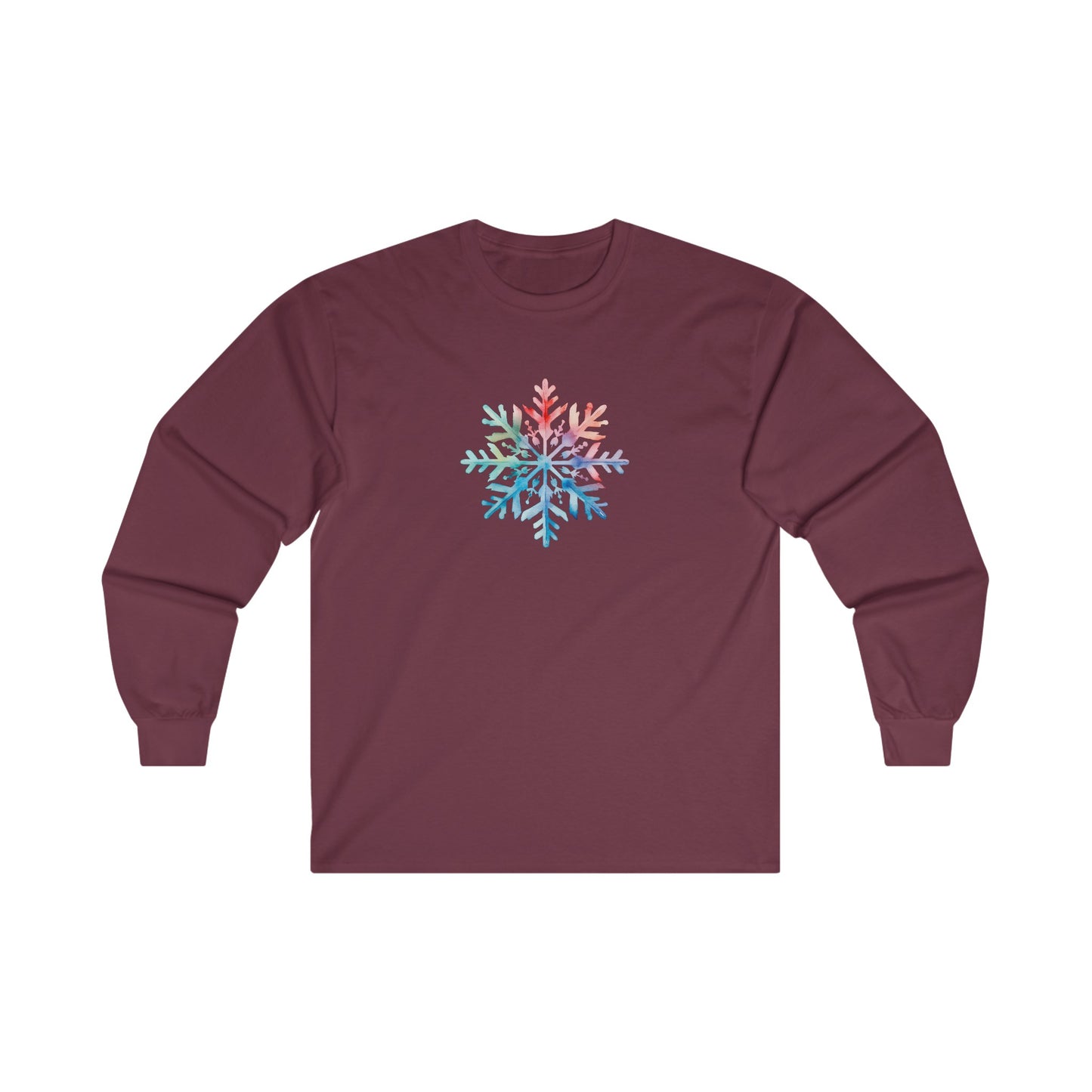 Watercolor Snowflake Long Sleeve Tee