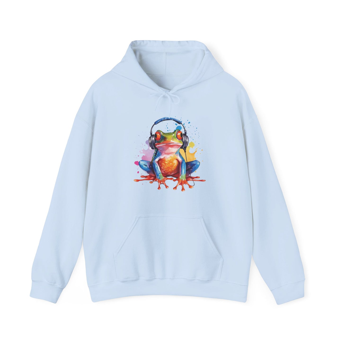 Frog with Headphones Hooded Sweatshirt