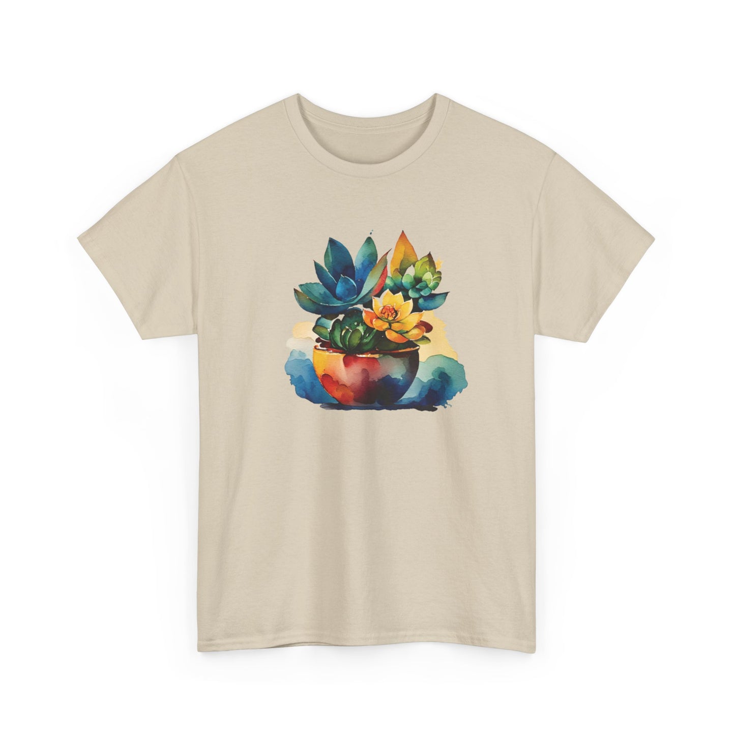 Watercolor Succulent Short Sleeve Tee